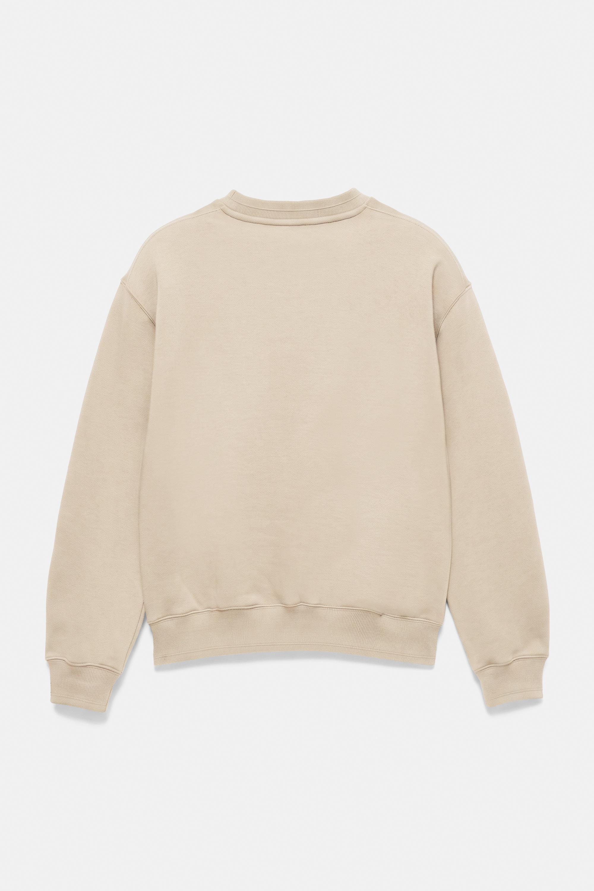 Relaxed fit round neck sweatshirt — Sand