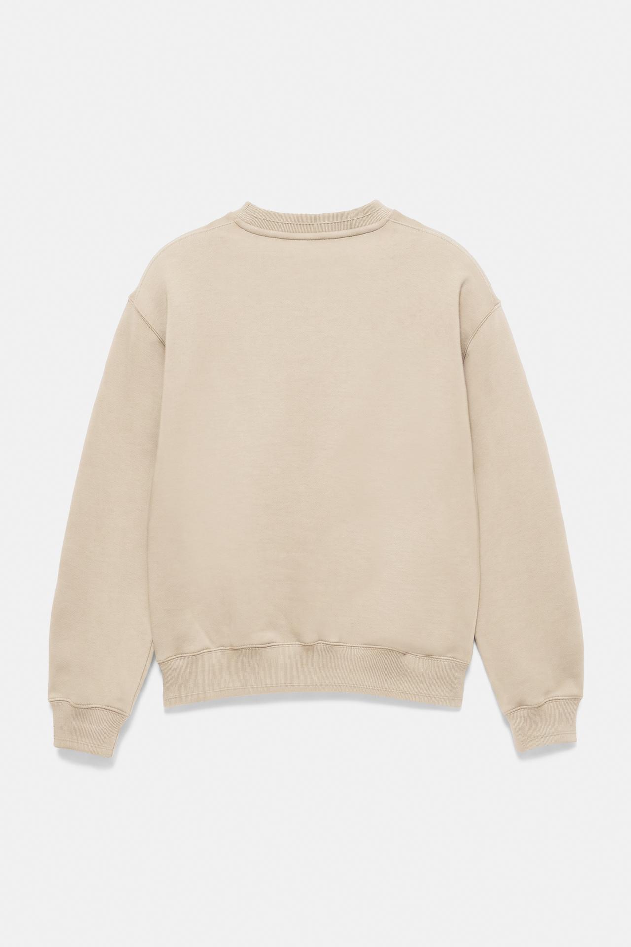 Relaxed fit round neck sweatshirt — Sand