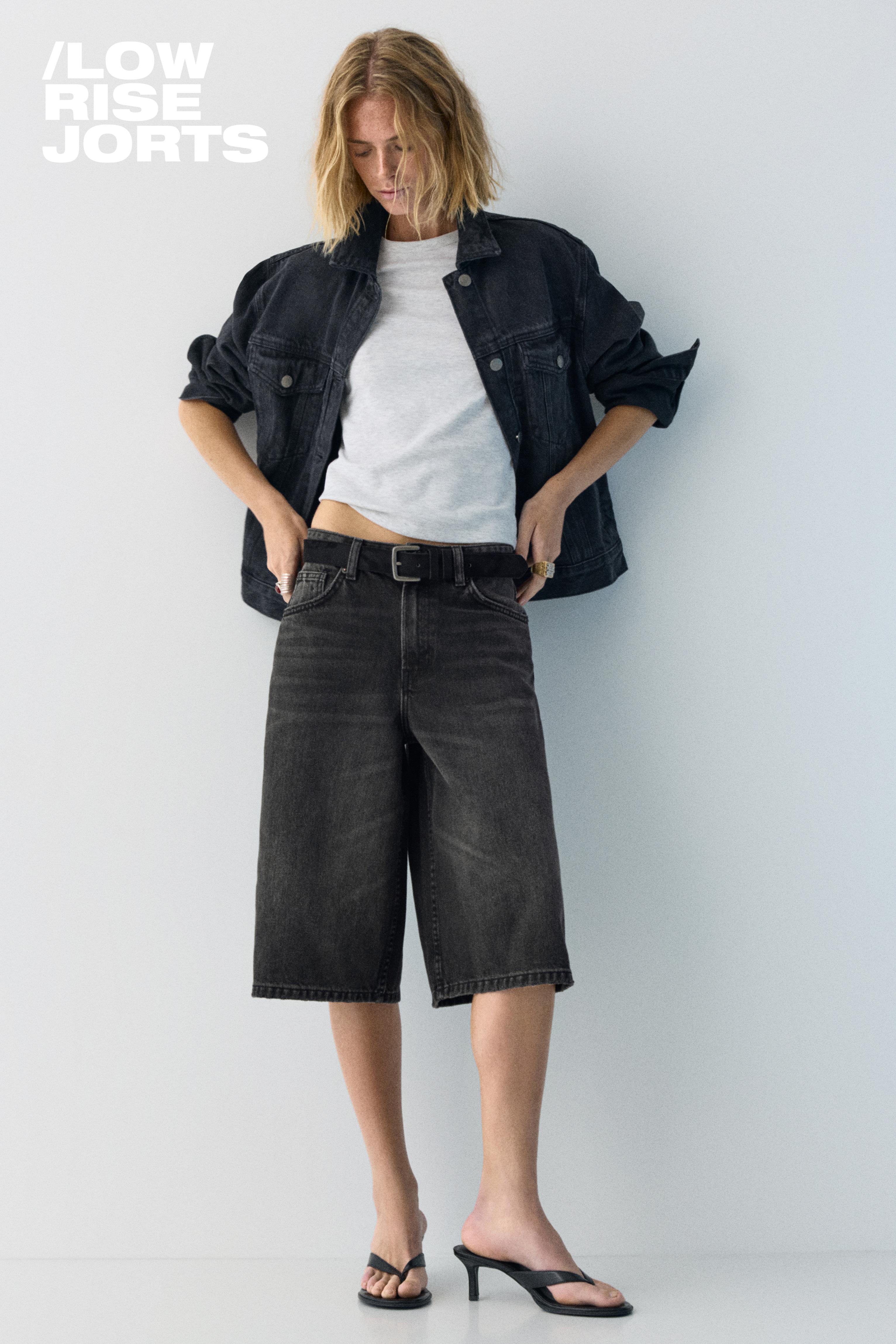 Düşük bel denim şort - Görsel 80