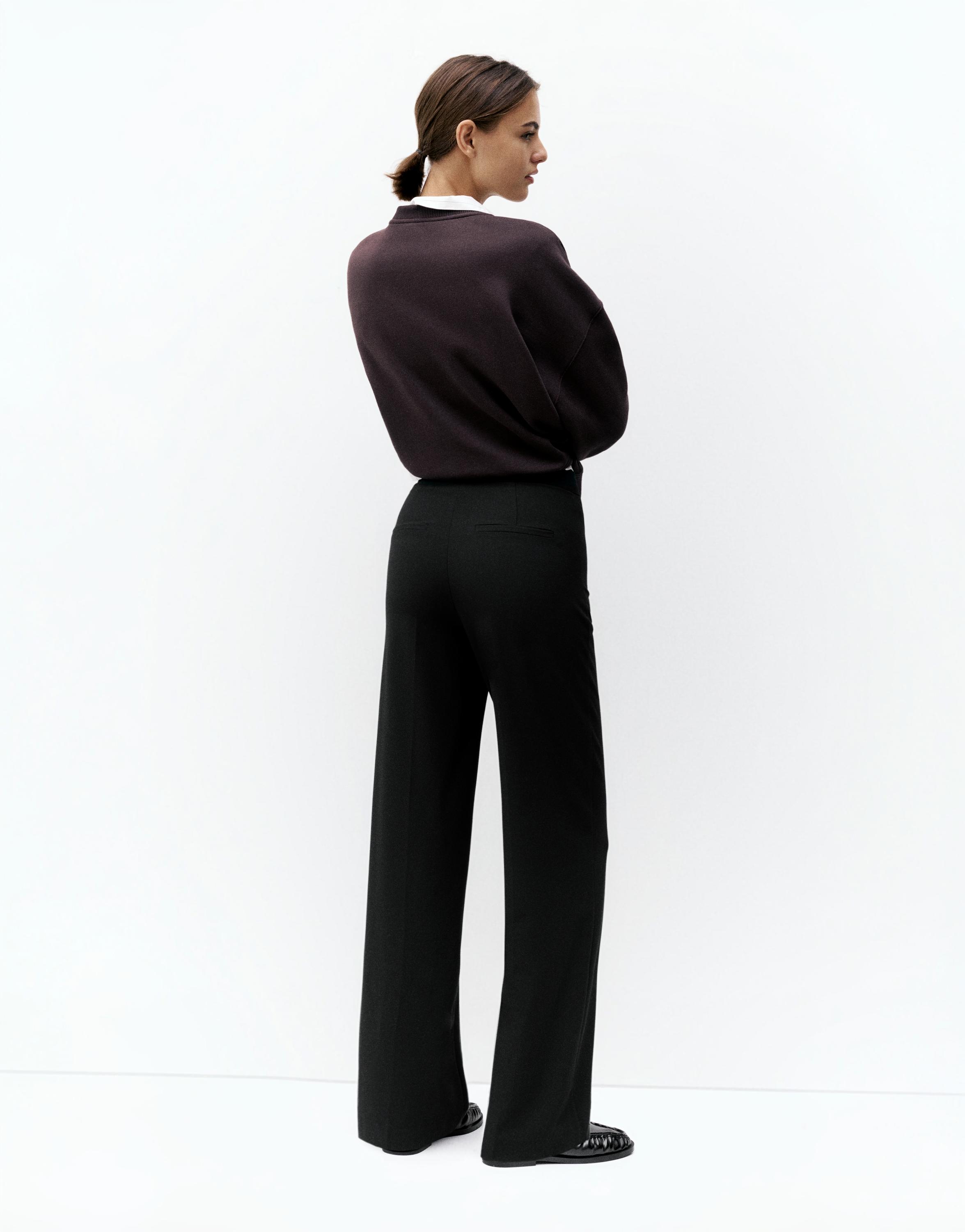 Straight-leg darted trousers — Black