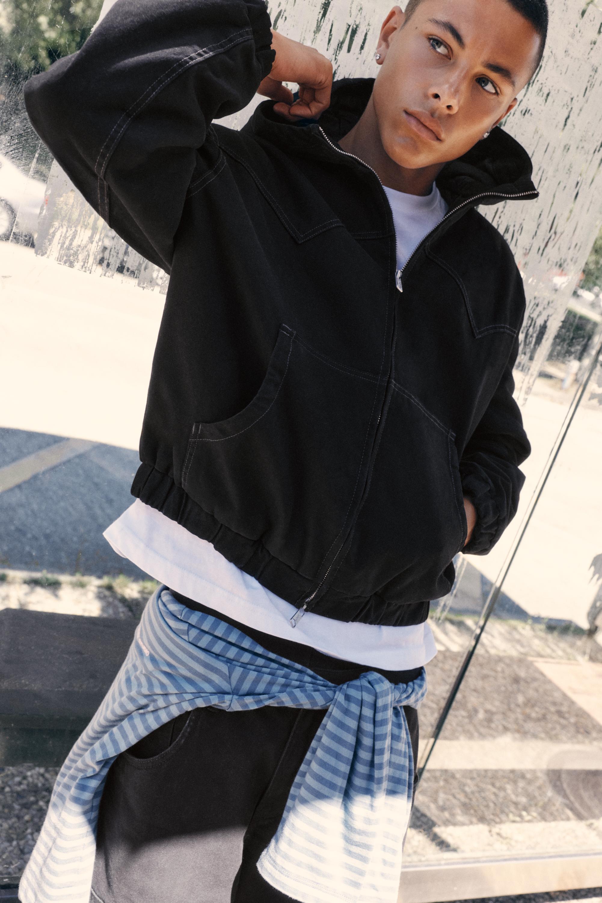 Pull&Bear Kapüşonlu bomber ceket görsel 5