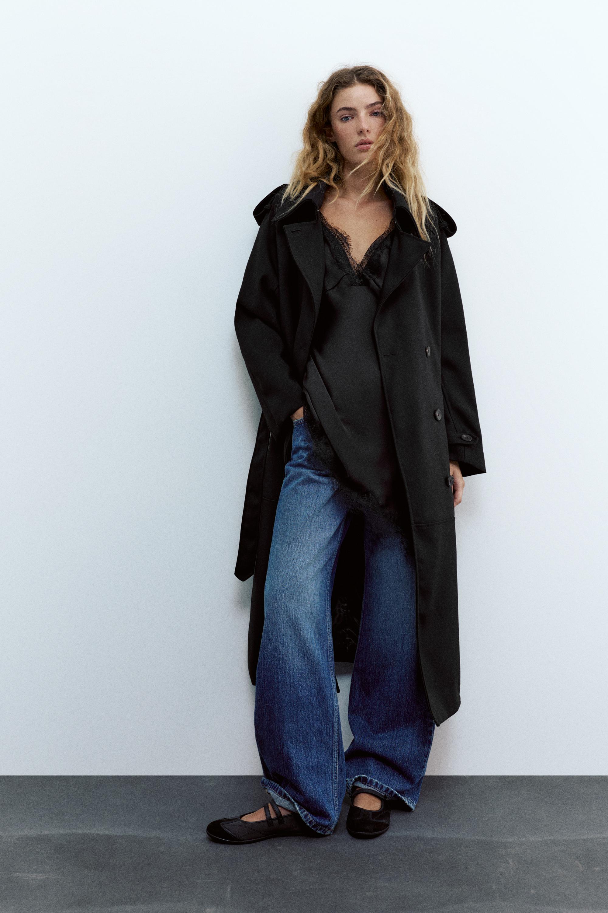 Long trench coat — Black