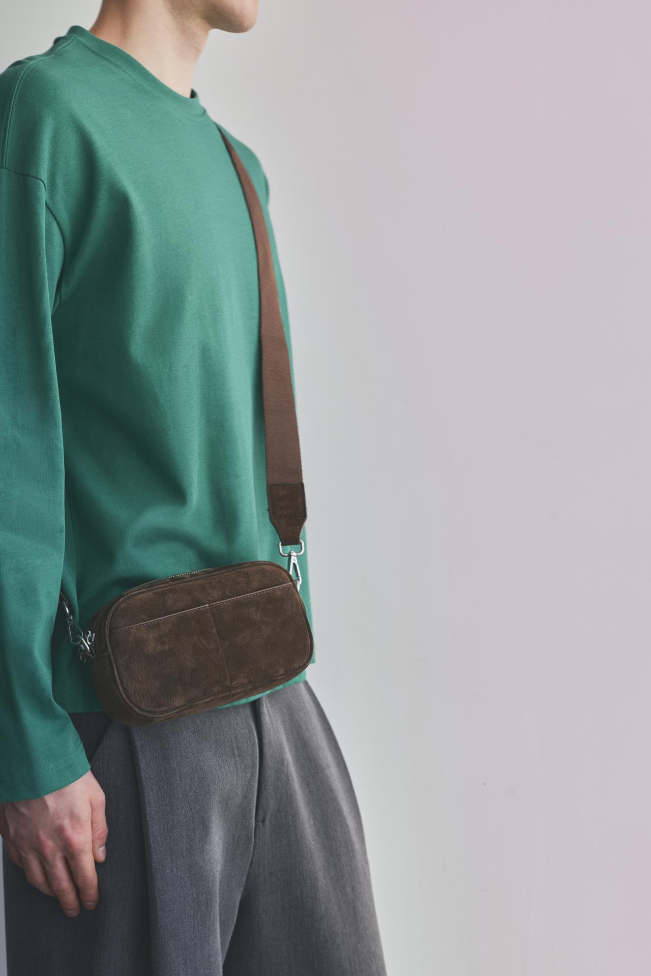Leather crossbody bag — Brown