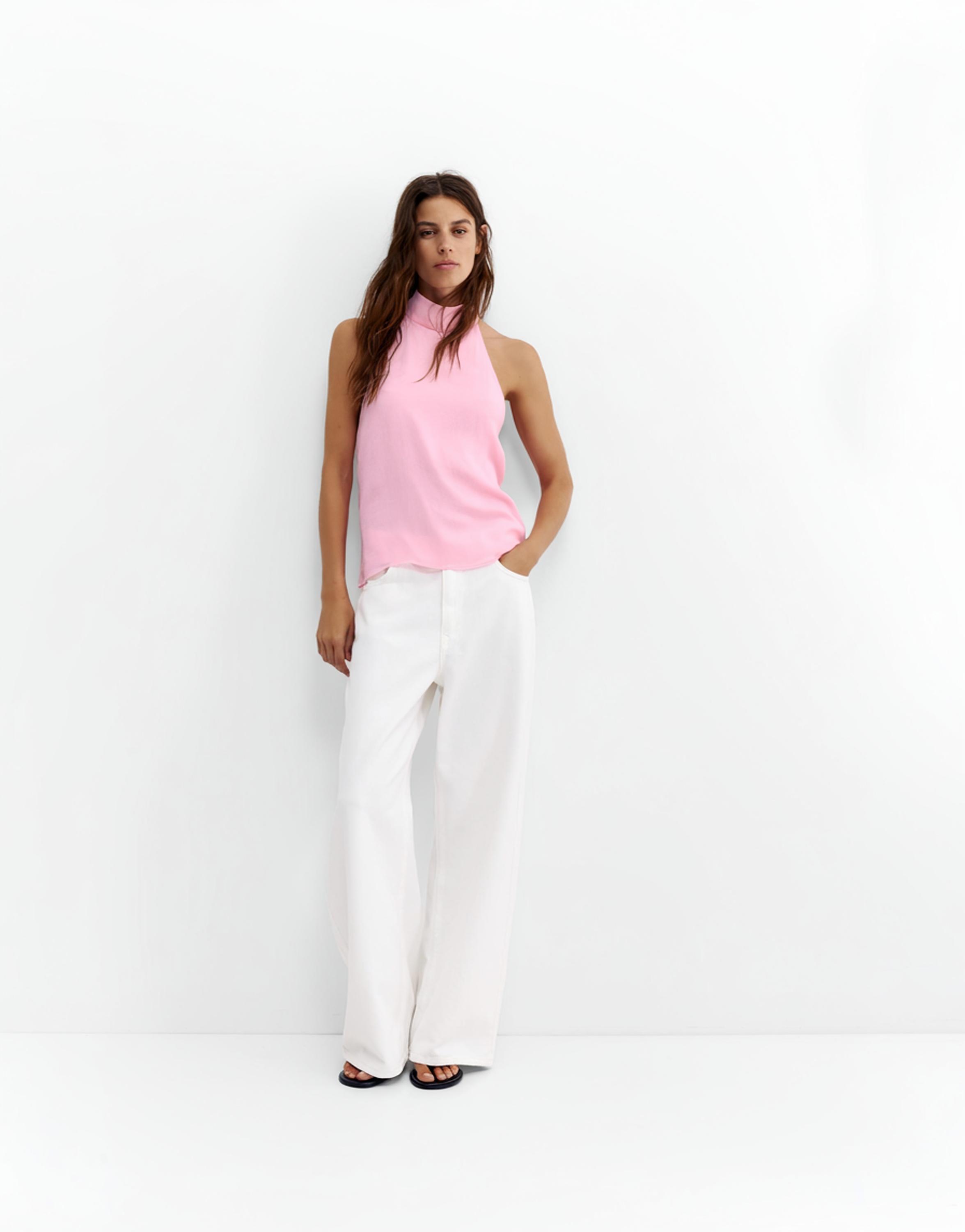 Flowing halter top — Pink