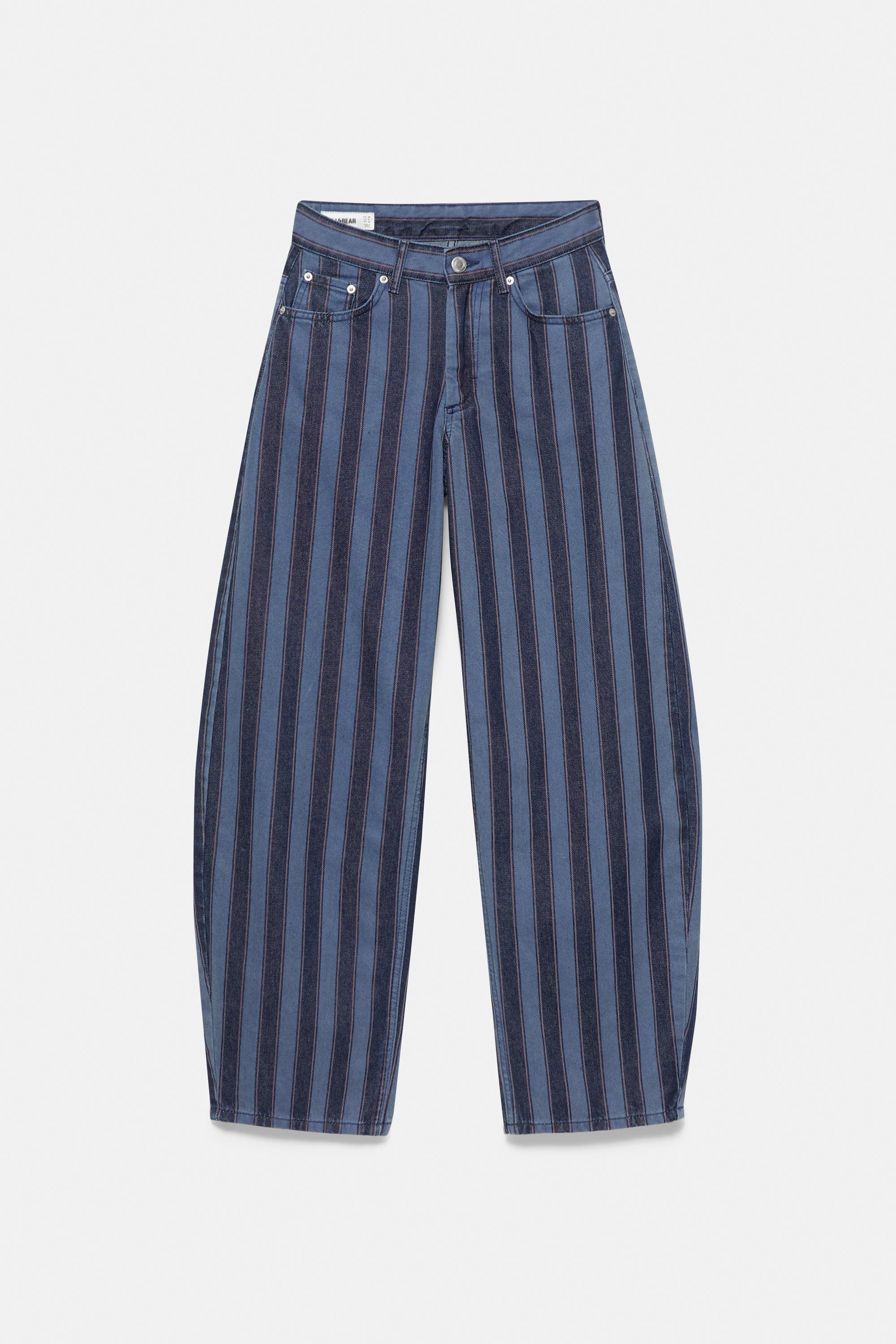 Pull&Bear Çizgili barrel fit jean