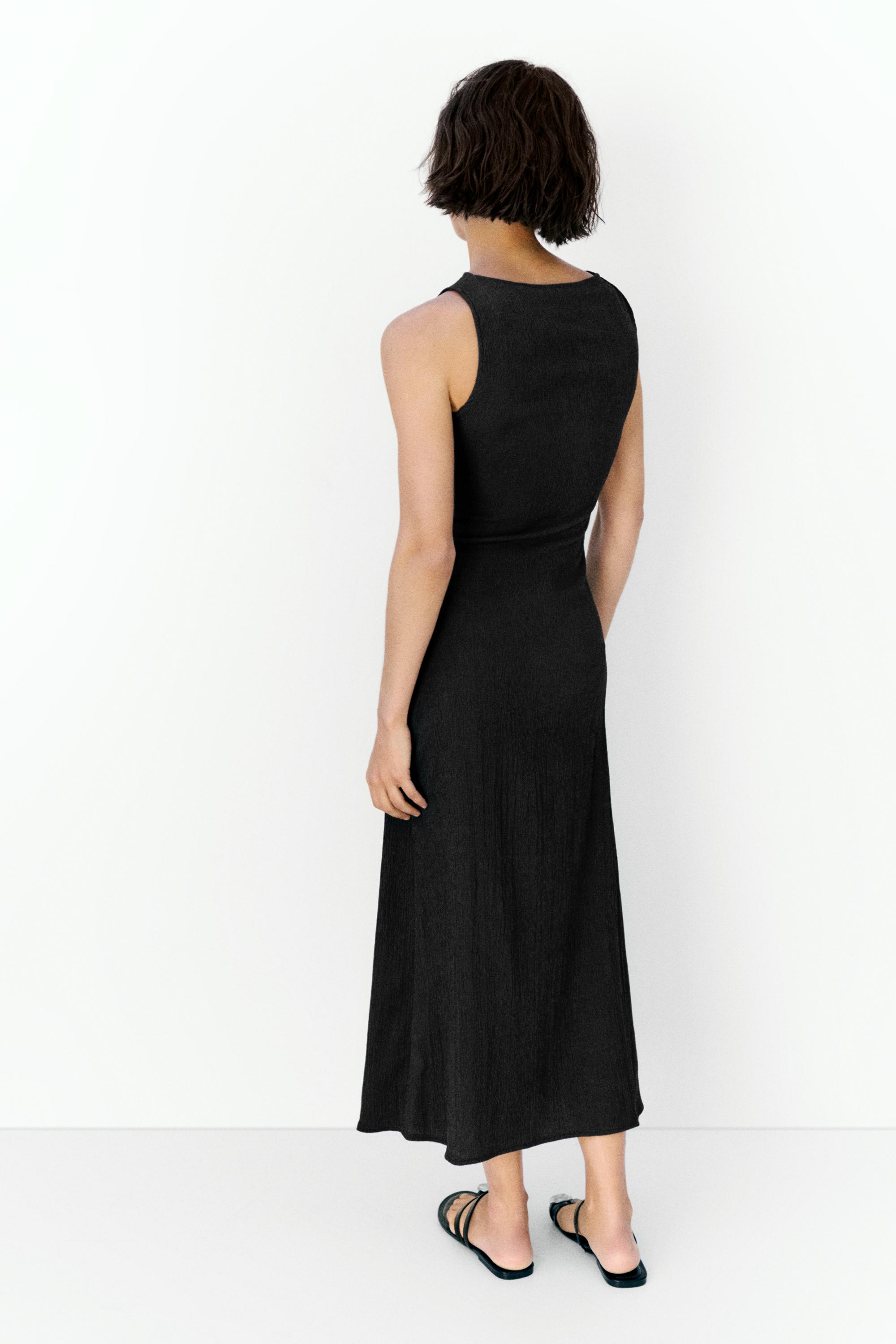Gathered knot midi dress — Anthracite grey