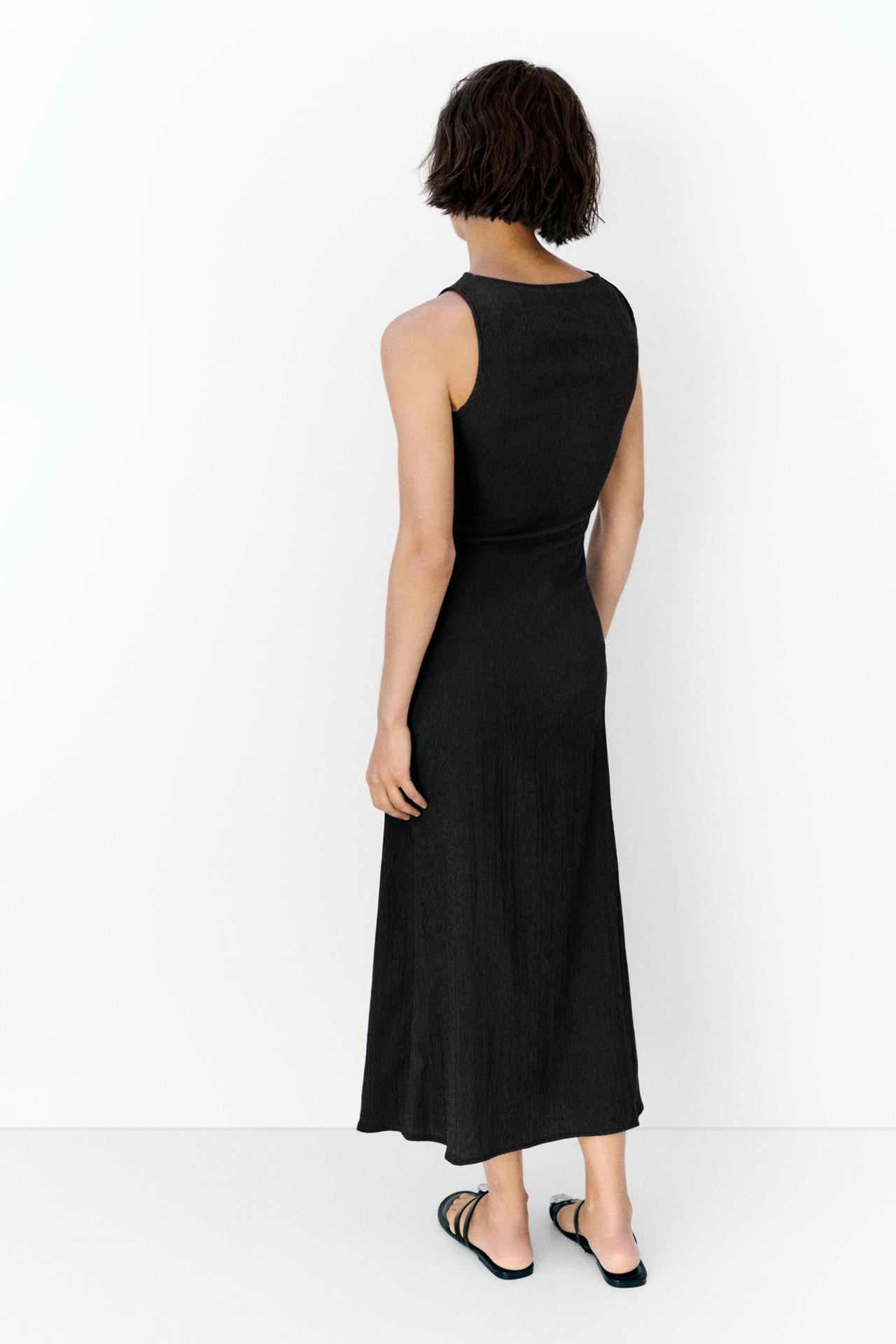 Gathered knot midi dress — Anthracite grey