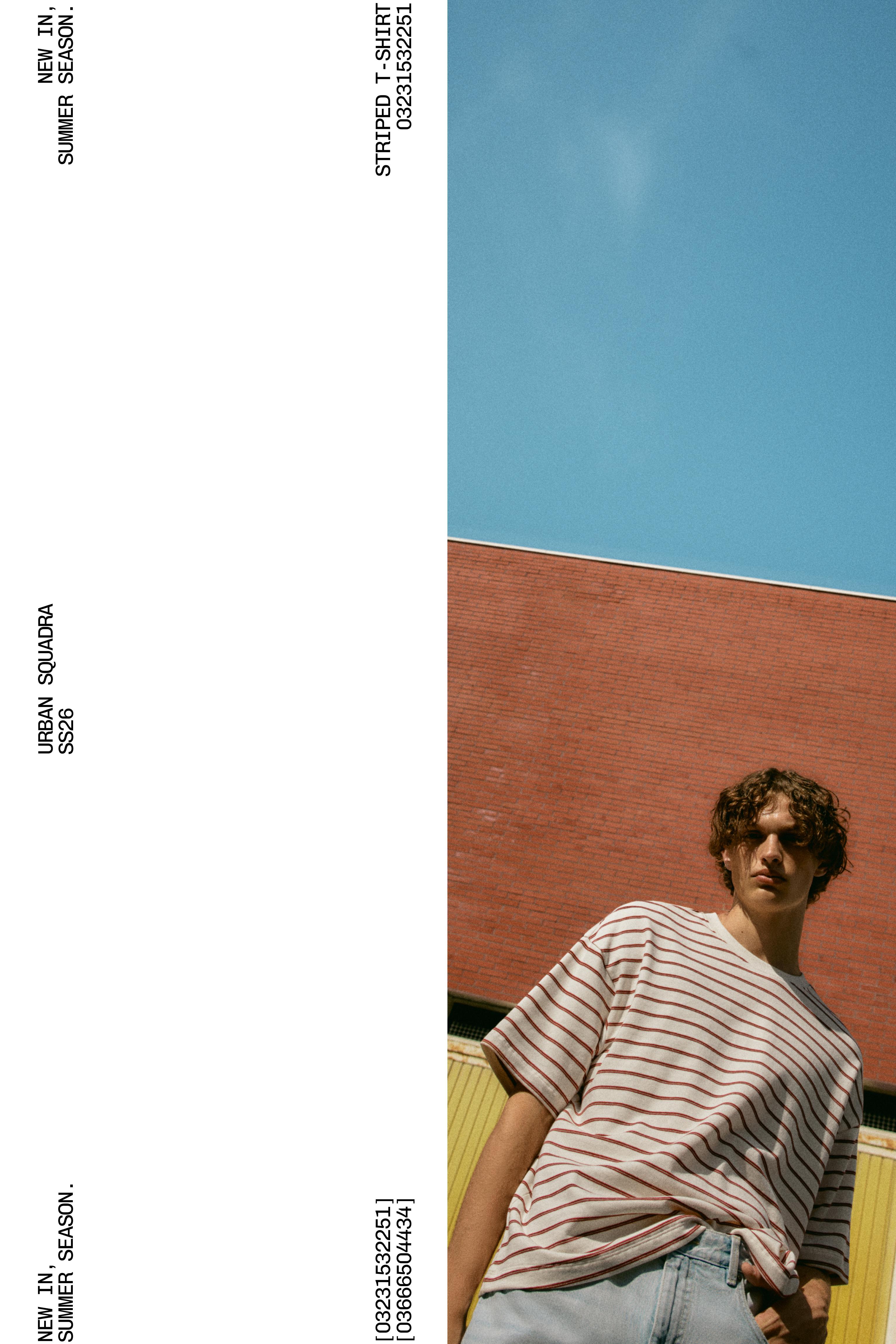 Striped boxy-fit T-shirt — Off white