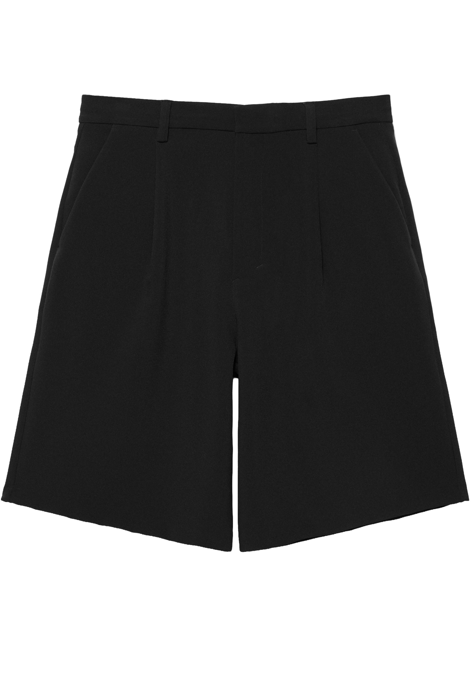 Smart Bermuda shorts with pleats — Black