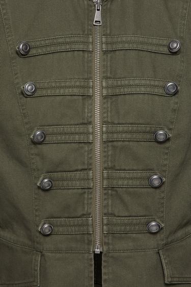 Fitted frog fastening jacket — Dark khaki 8