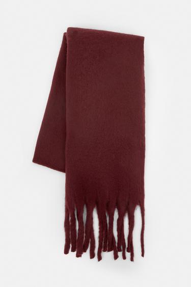 Basic fringed scarf — Maroon 2