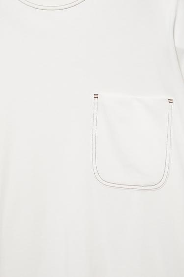 Boxy T-shirt with pocket — Off white 8