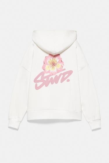 Flower graphic hoodie — Ice 6