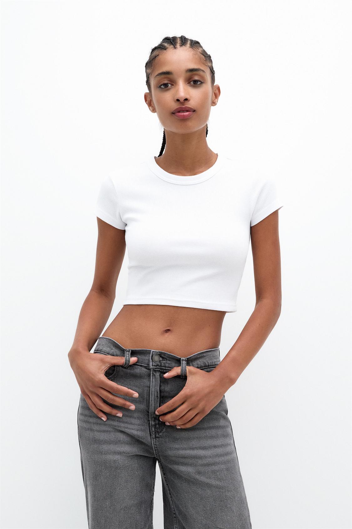 Crop Top Basico Blanco Camisa Blanca Crop Top Blanco Basico Crop