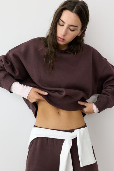 Round neck sweatshirt — Brown 4