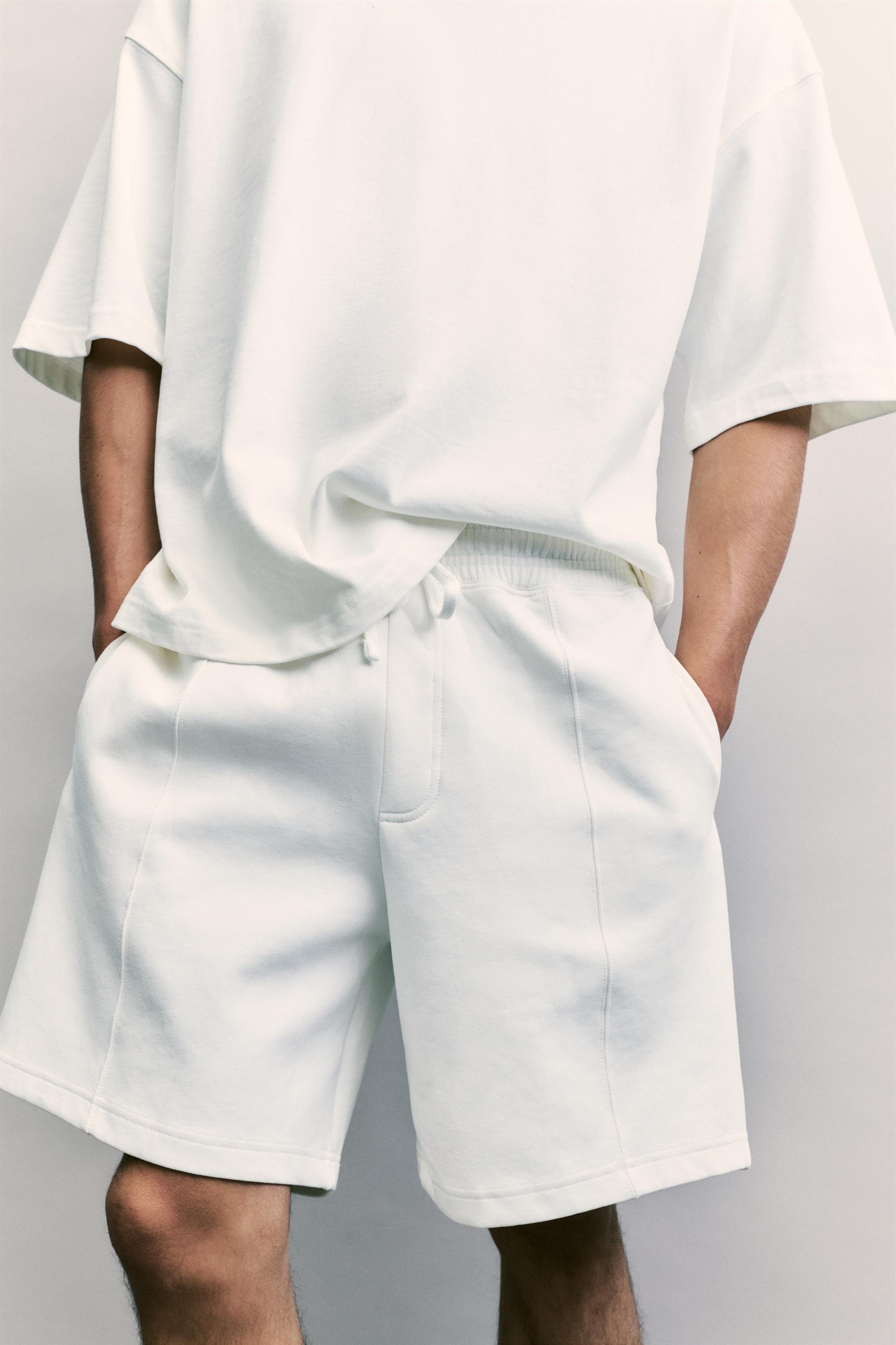 Interlock jogger Bermuda shorts — Off white
