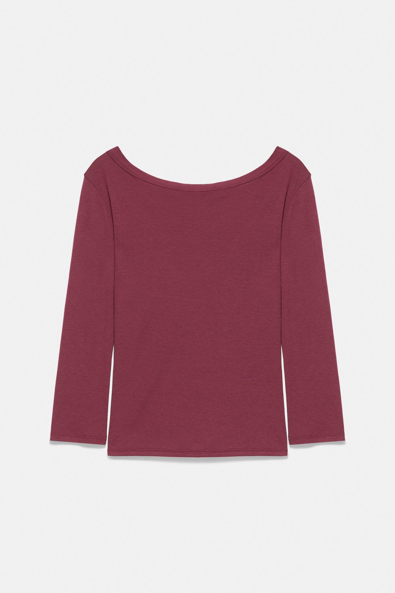 Fitted rhinestone graphic T-shirt — Maroon
