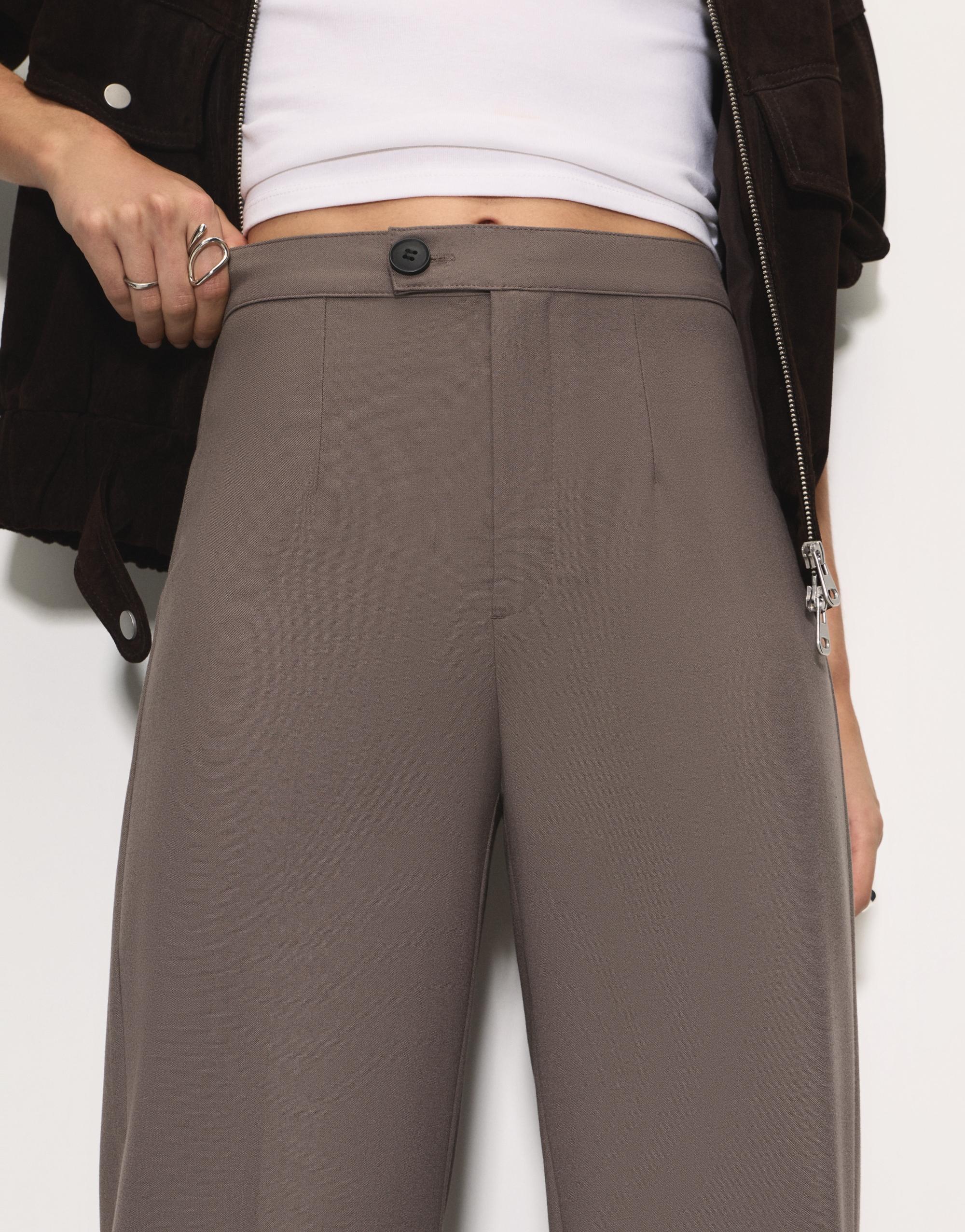 Straight-leg darted trousers — Taupe