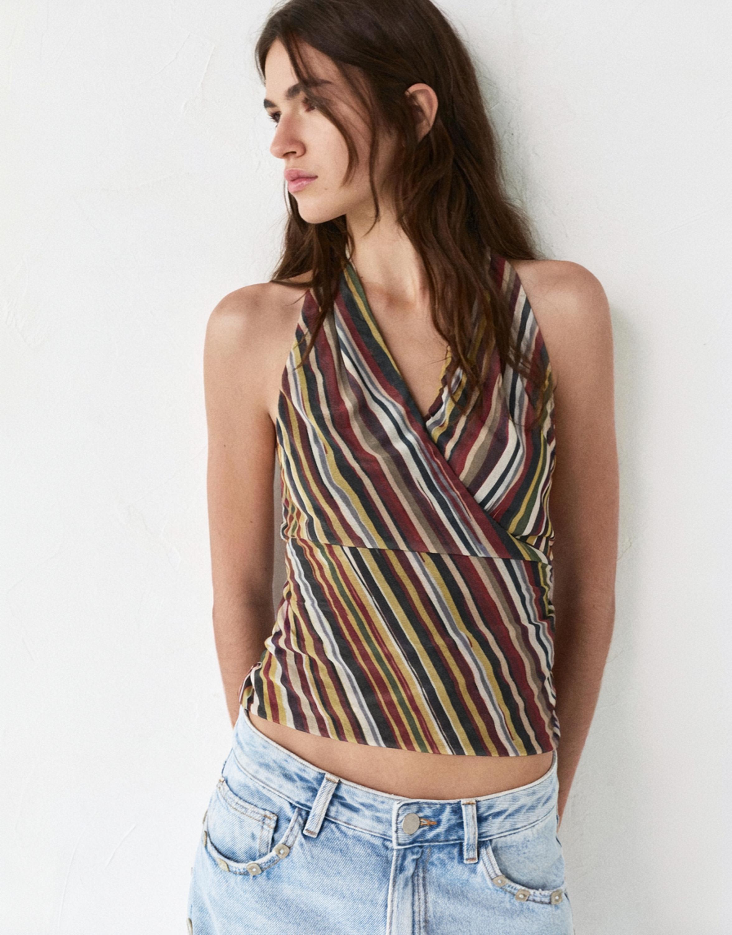 Striped halter top — Striped