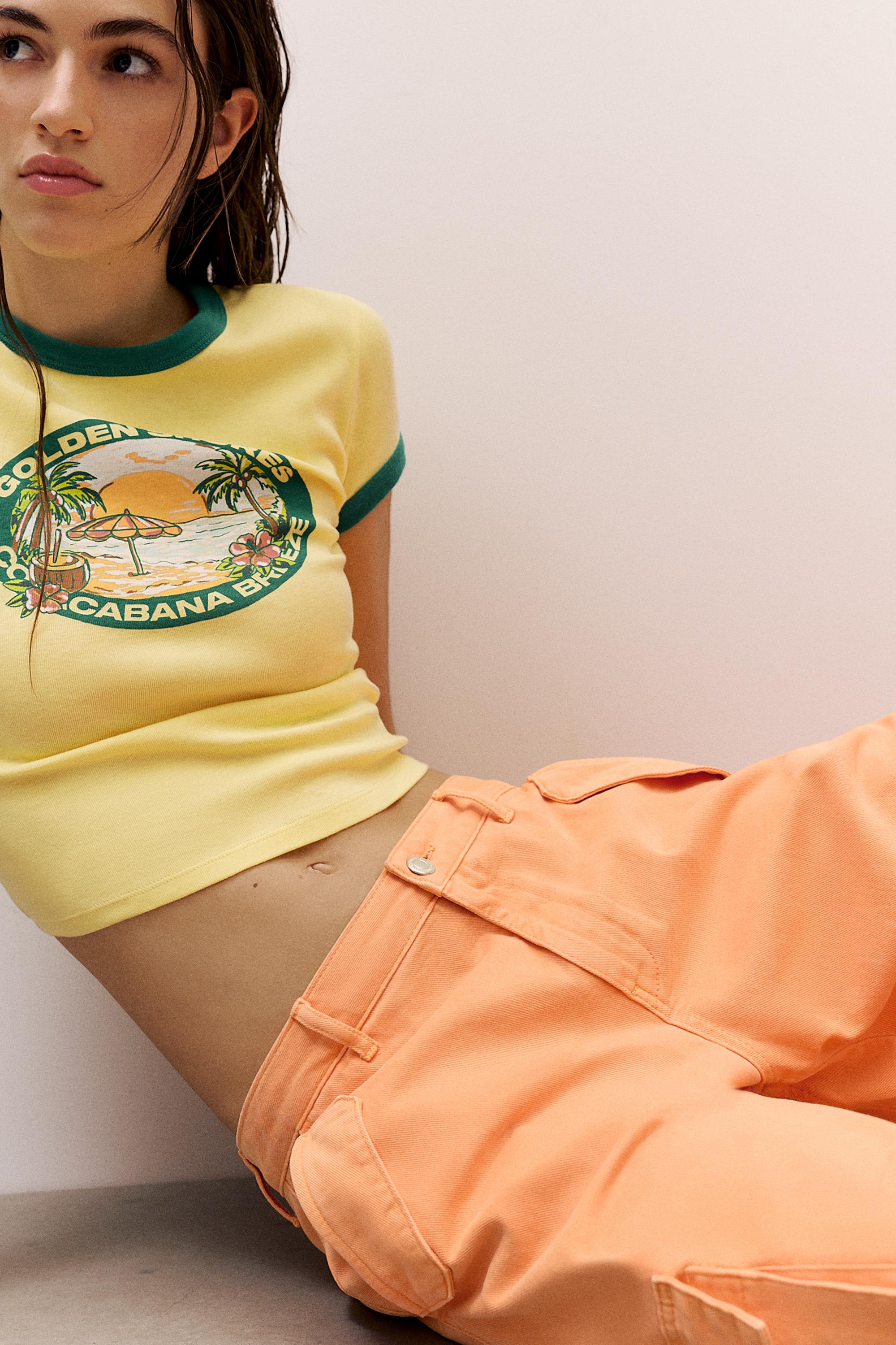 Balloon fit cargo trousers — Orange