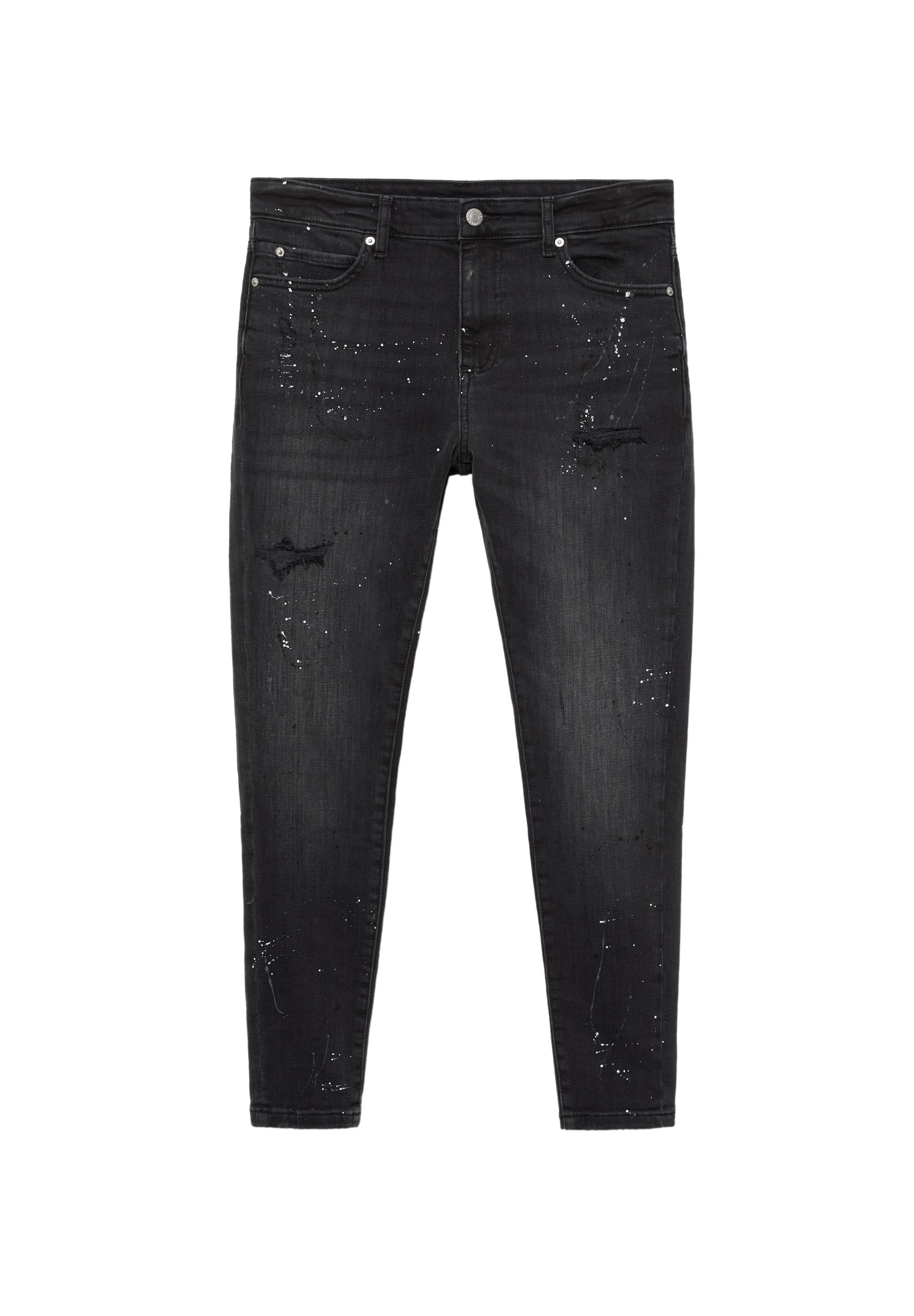 Ripped skinny jeans — Faded black