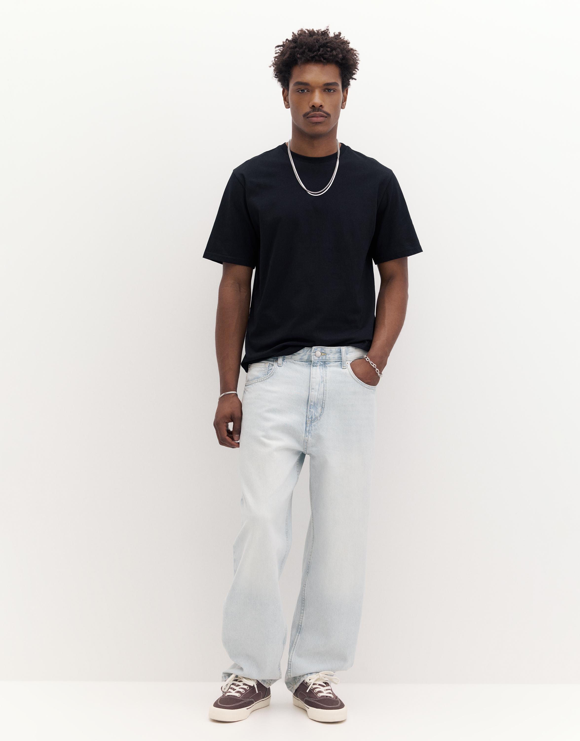 Basic short sleeve cotton T-shirt — Black