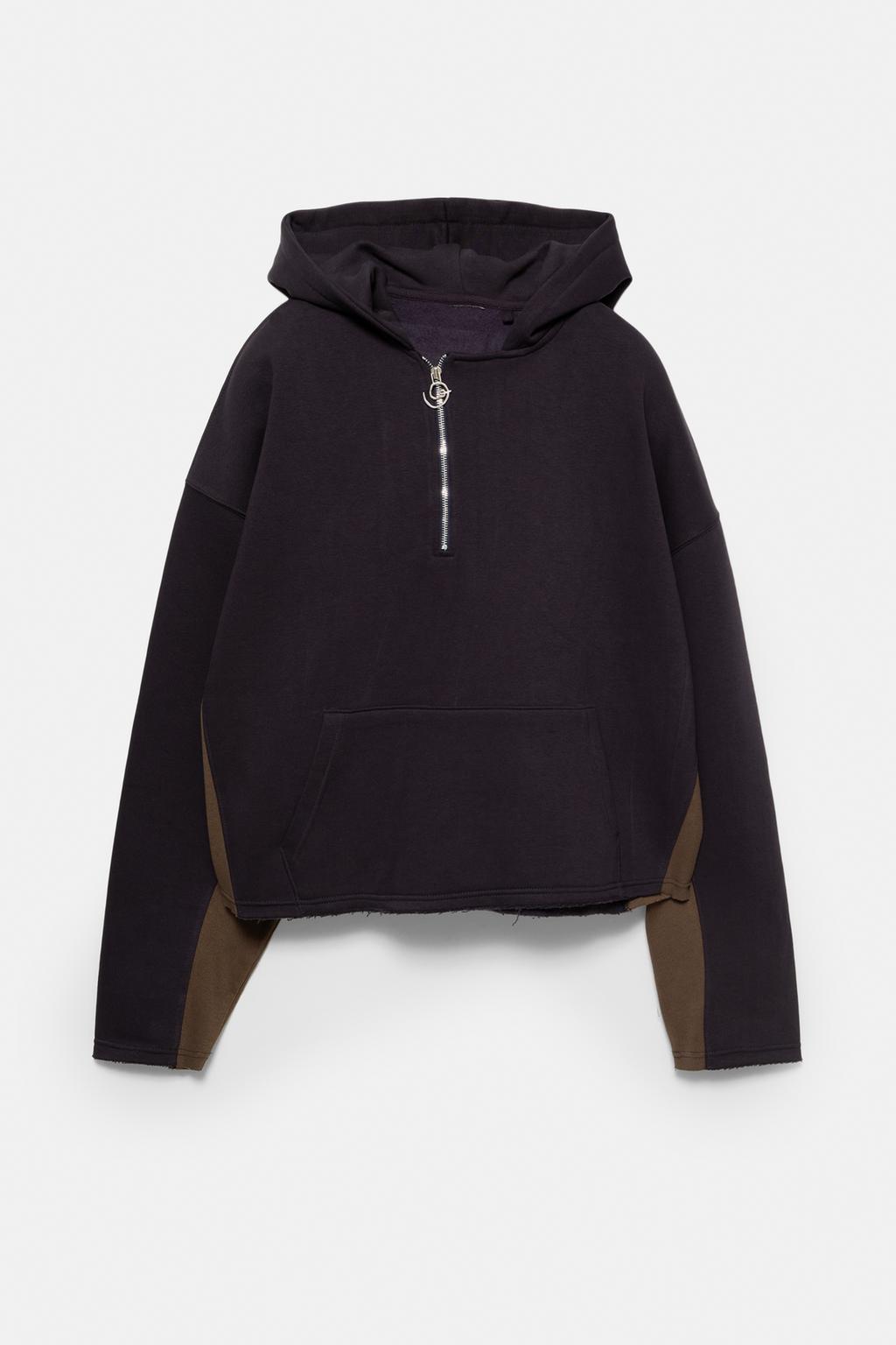 Sweat à capuche col zippé Lueder pull&bear - Main Image