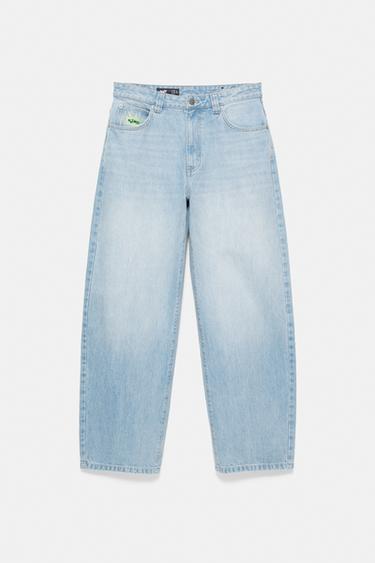 Barrel jeans with embroidered detail — Pale indigo 7