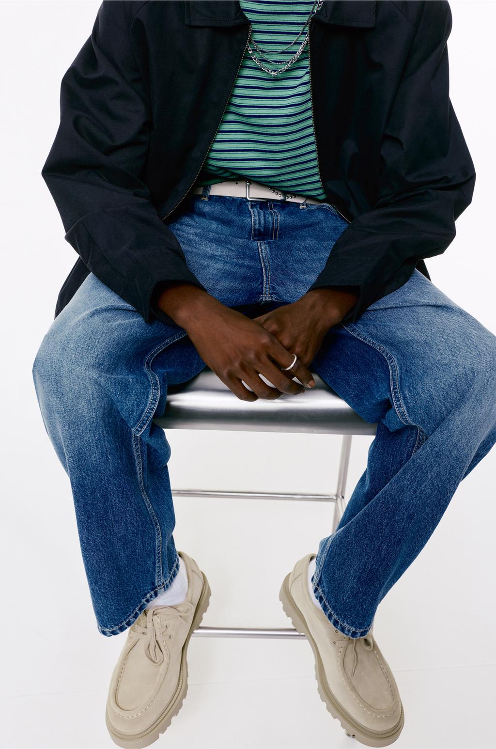 Leather boat shoes PULL&BEAR