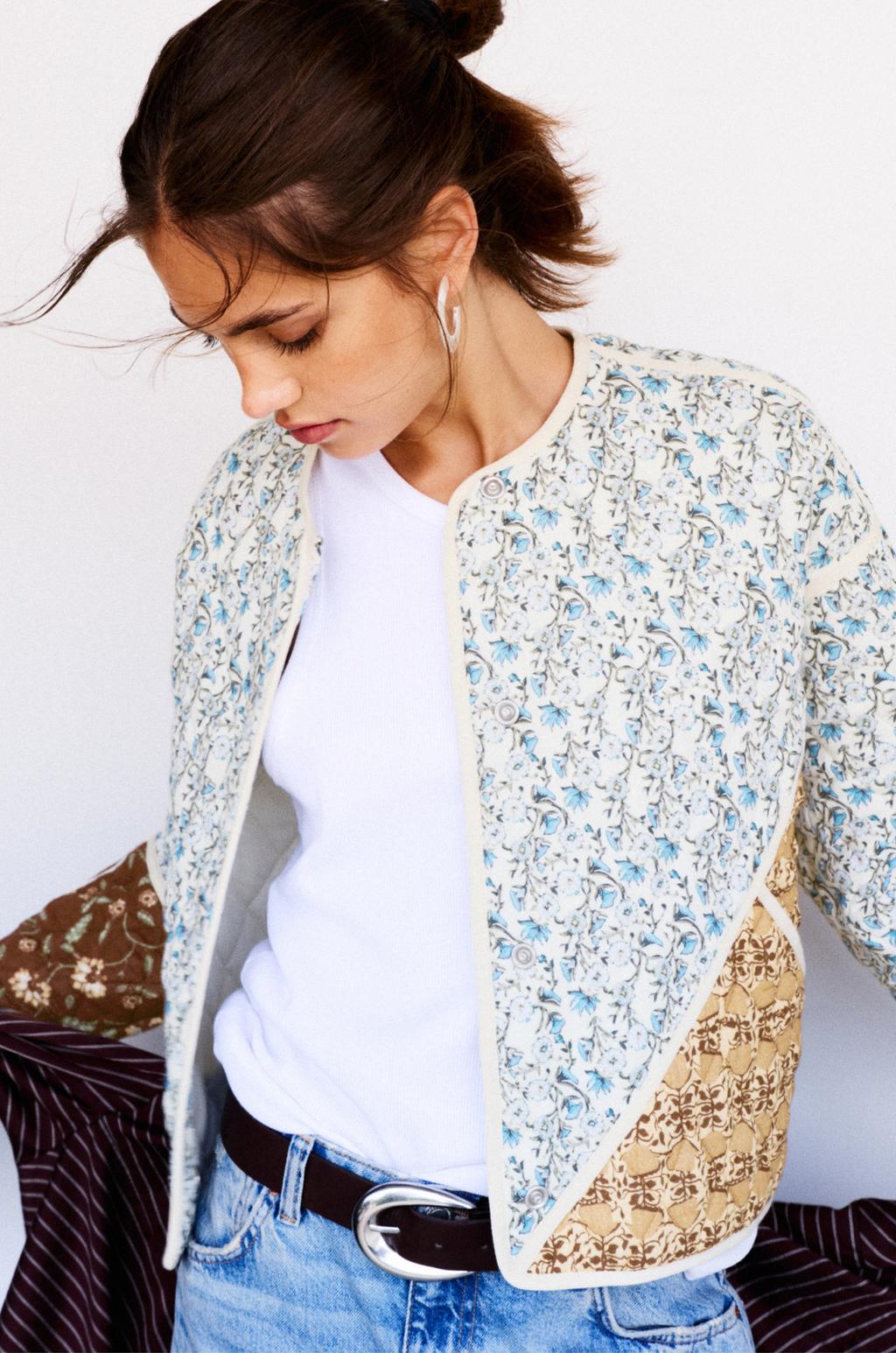 Quilted patchwork jacket PULL&BEAR