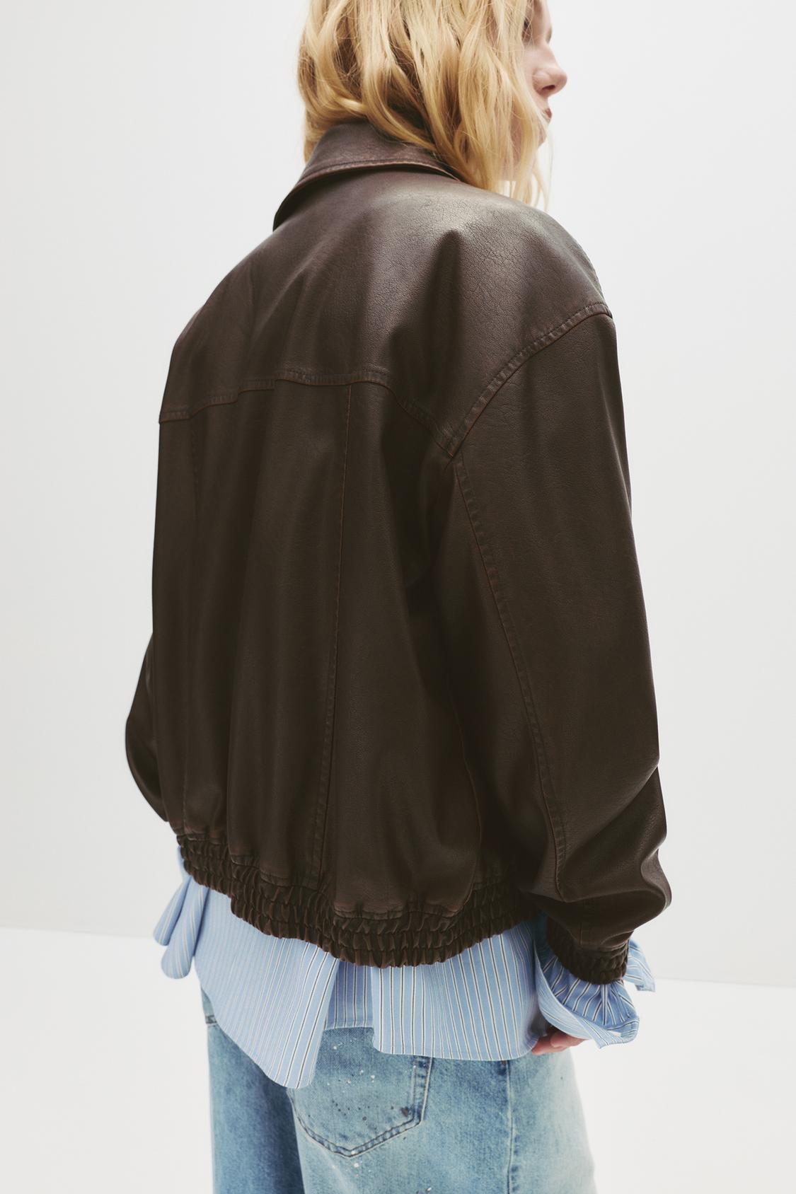 Leather Chaqueta Bomber Pull And Bear Chaquetas En Pull Bear