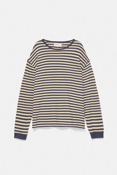 Long sleeve striped T-shirt — Ocher 6