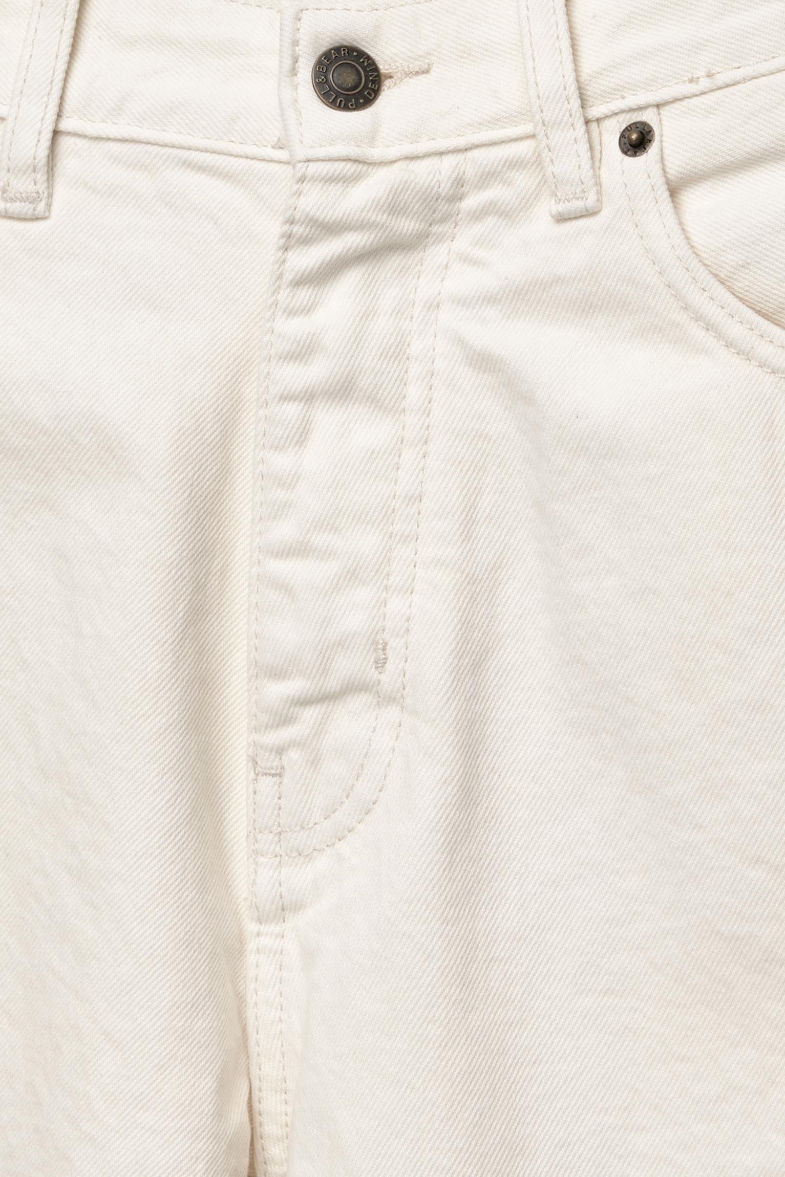 Standart kesim distressed denim bermuda - Görsel 2