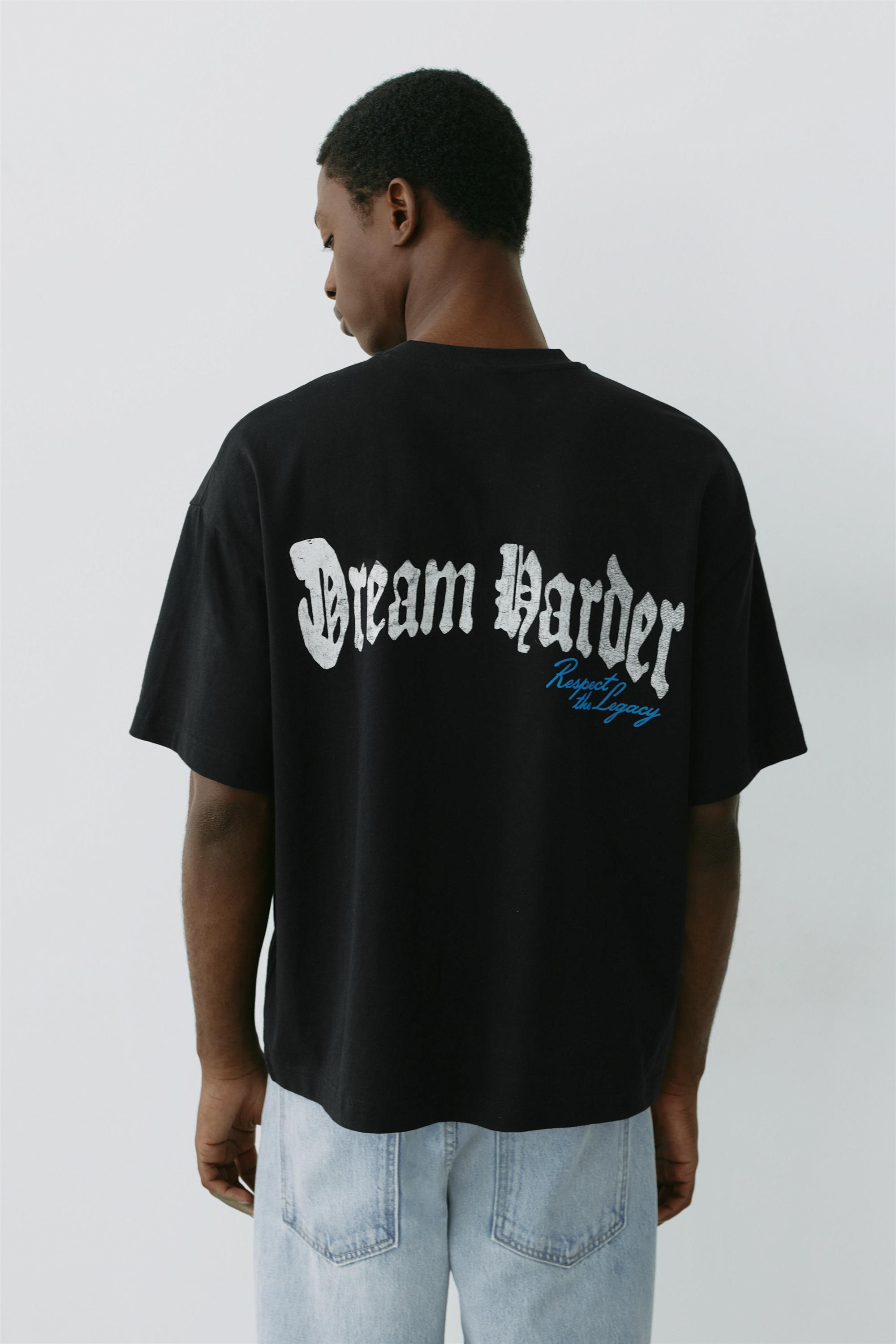STWD boxy-fit lion graphic T-shirt — Black