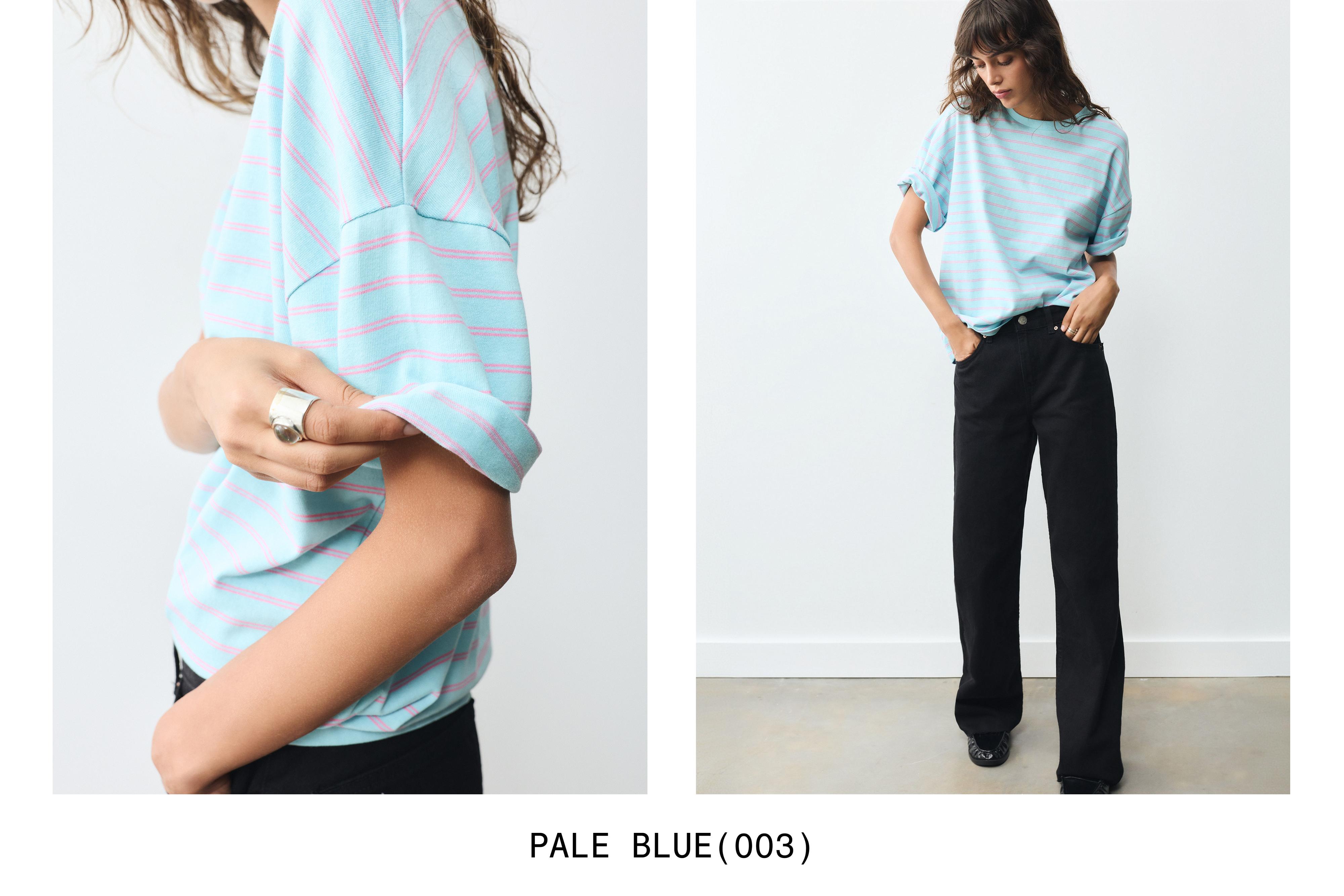 Oversize short sleeve T-shirt — Pale blue