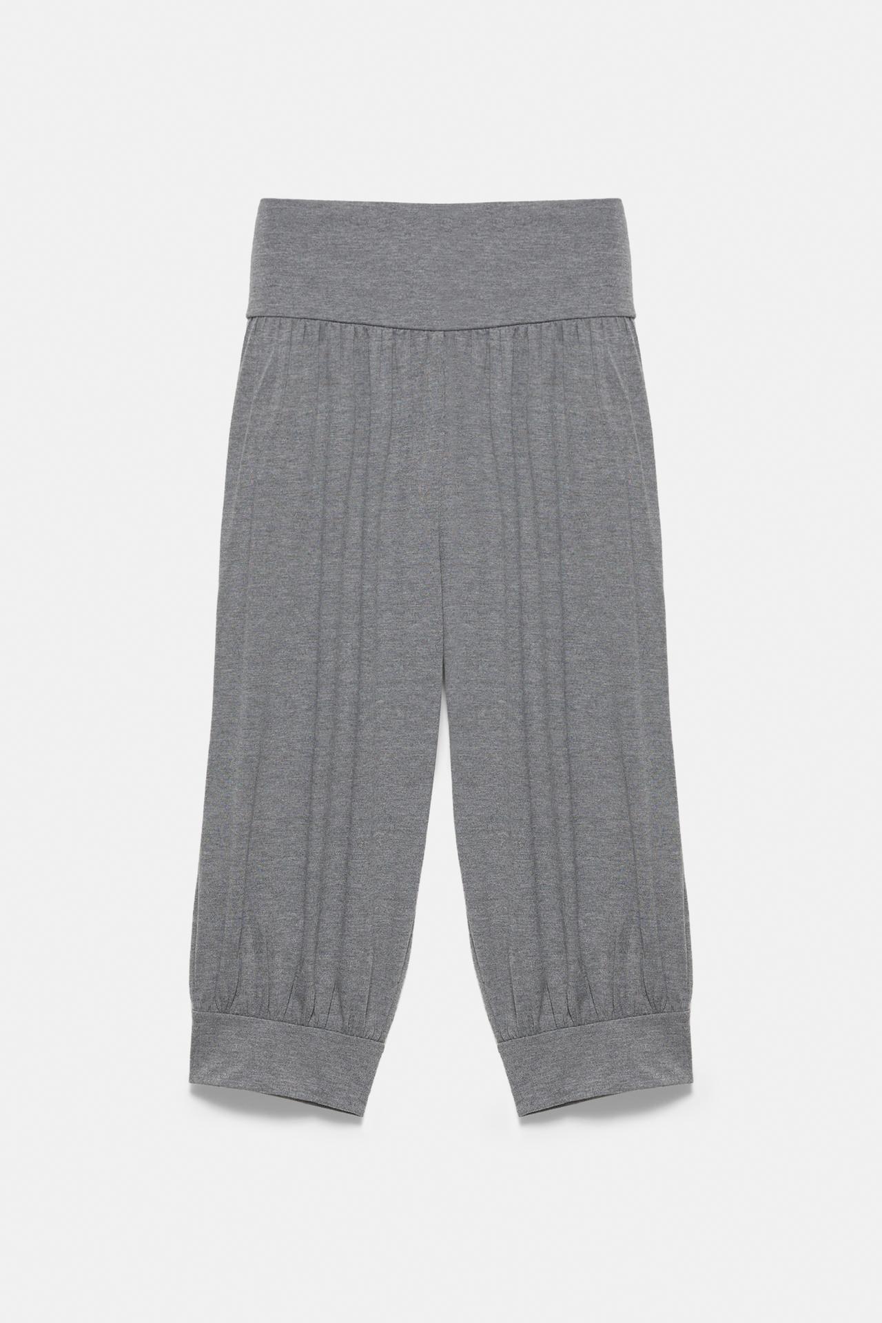 Cropped sarouel trousers — Grey marl