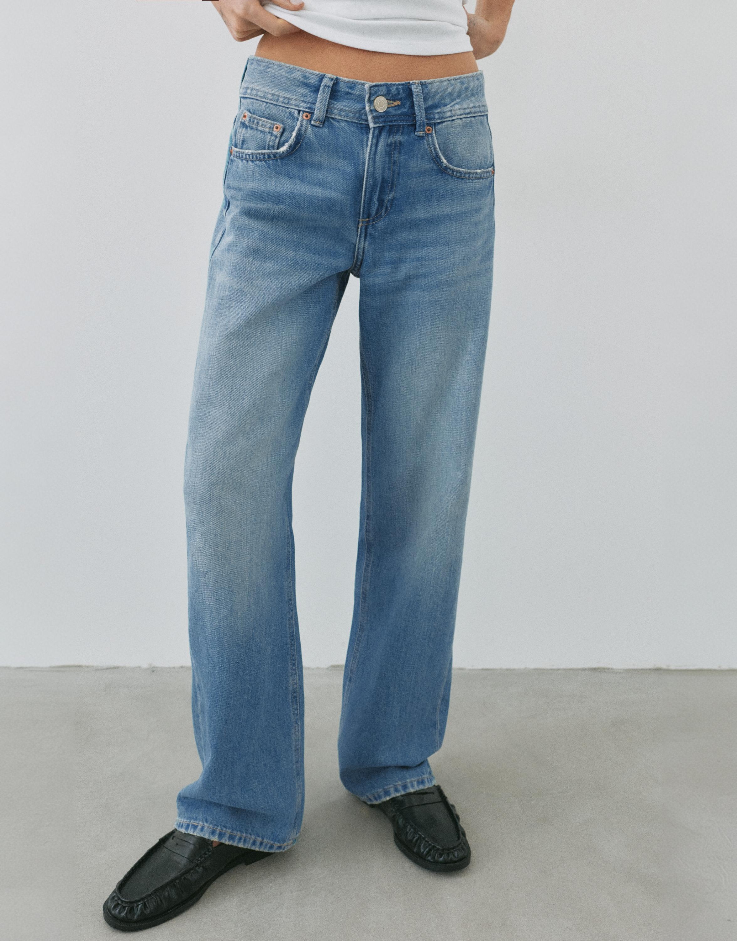 Low-rise straight-leg jeans — Indigo
