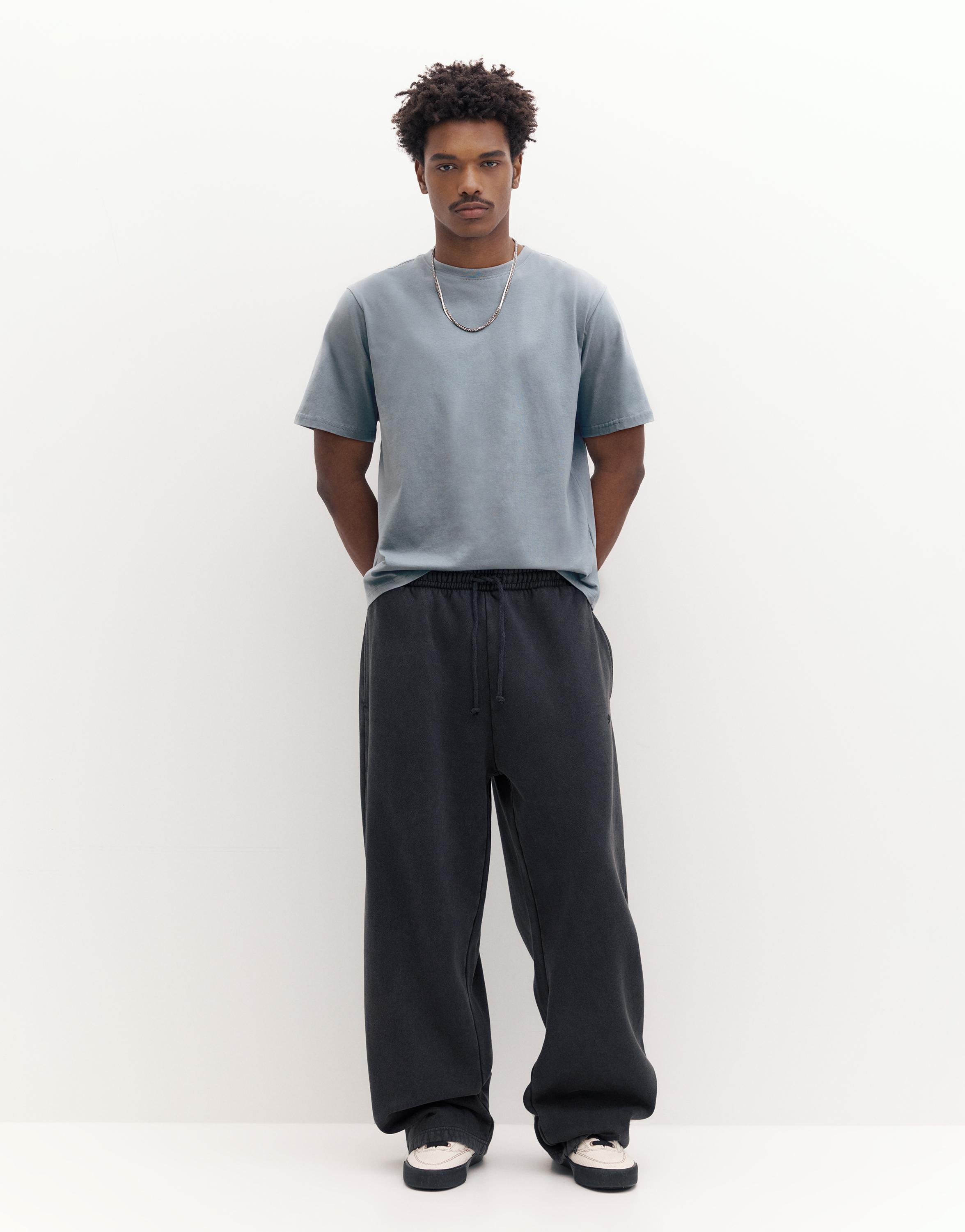 Basic short sleeve cotton T-shirt — Pastel blue