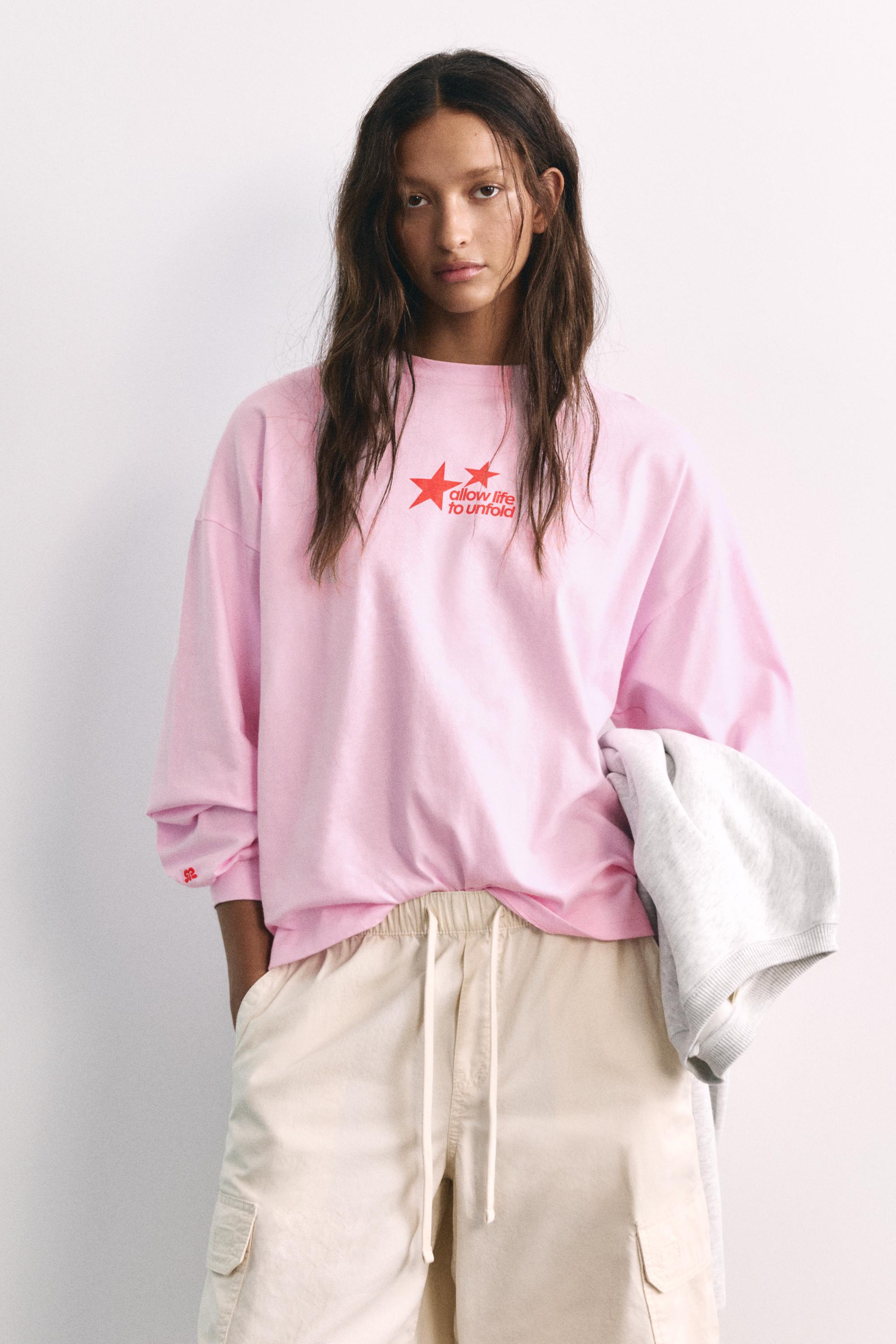 Oversize star graphic T-shirt — Pink