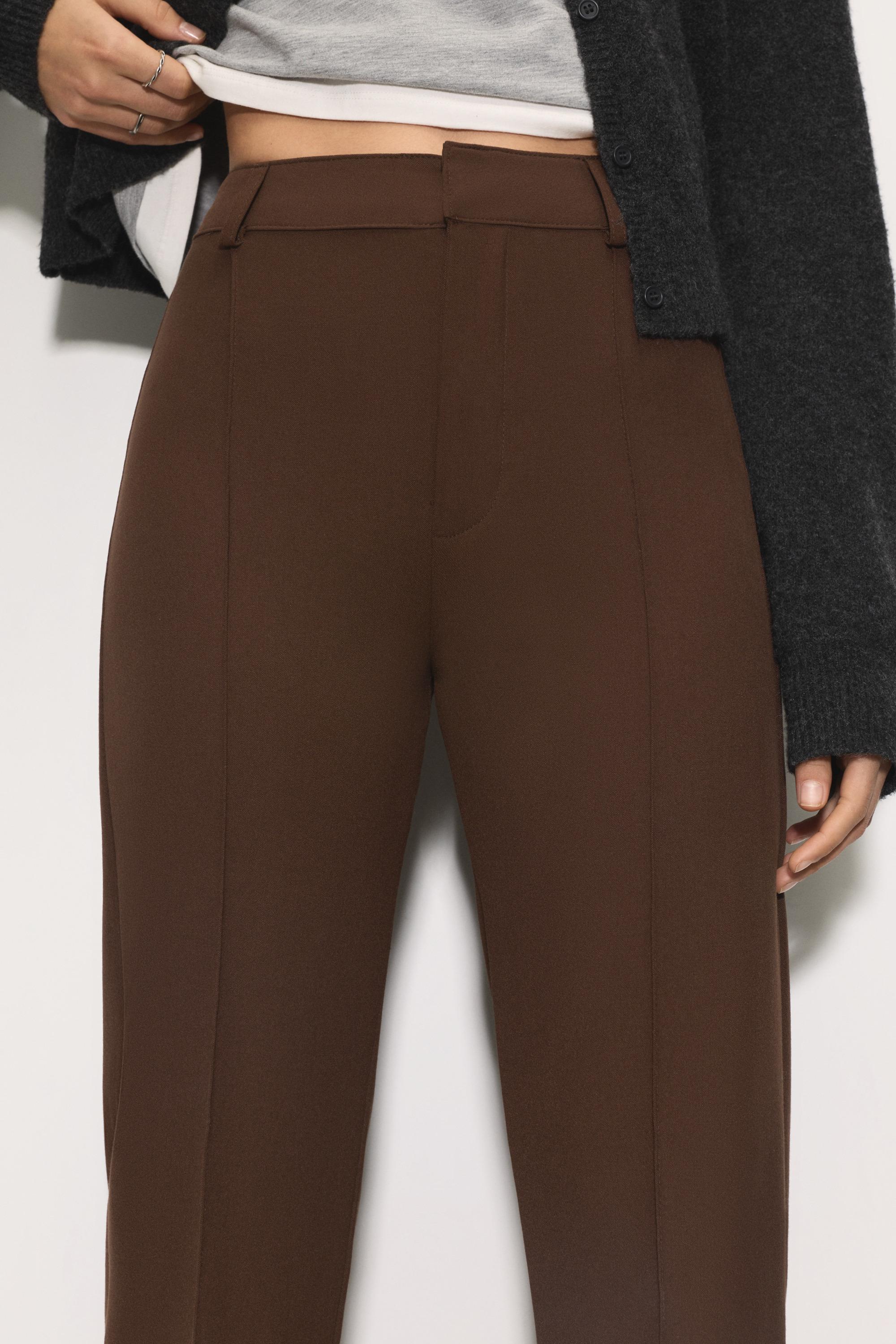 Smart trousers with seam detail — Brown