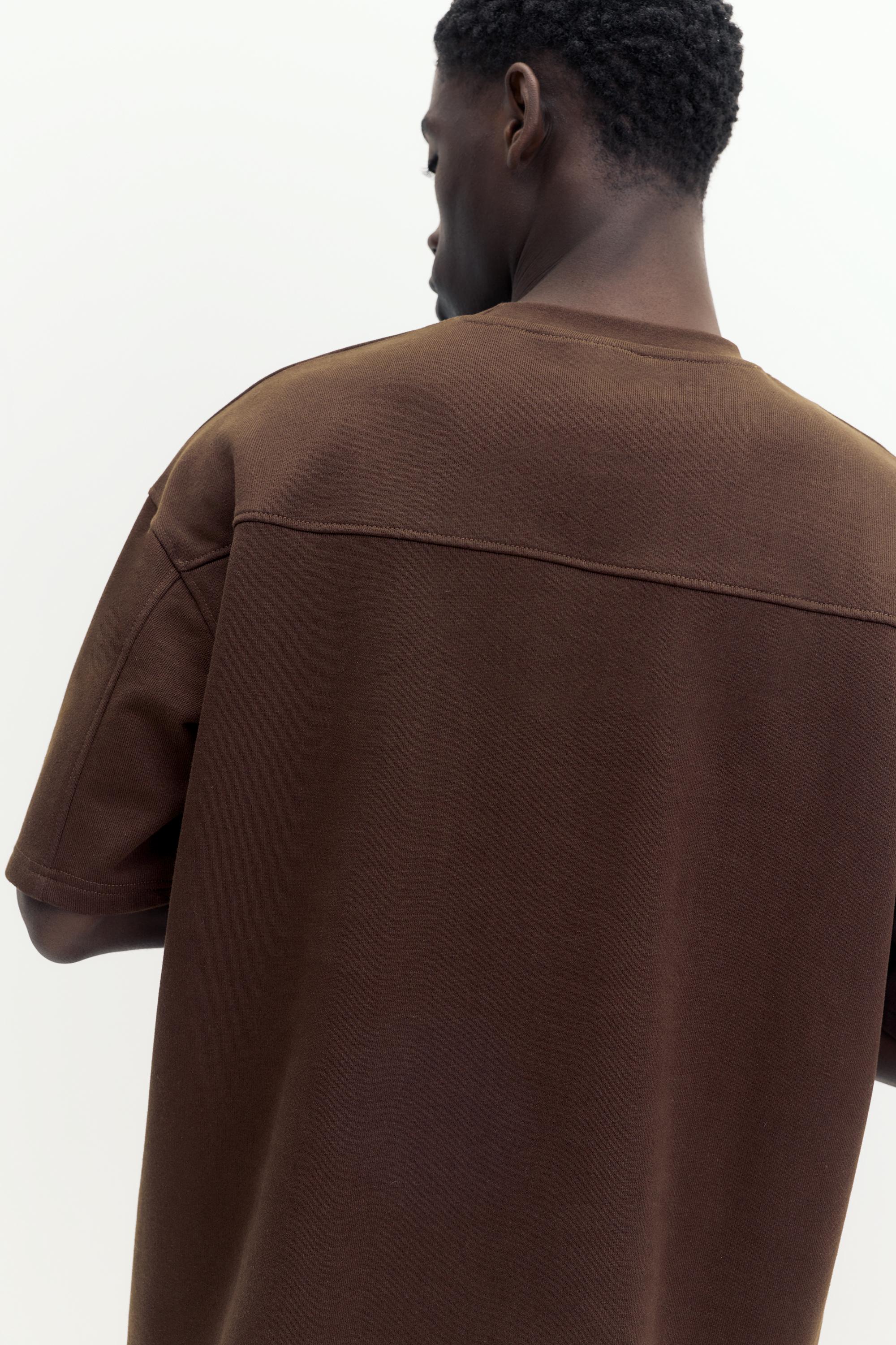Embroidered short sleeve sweatshirt — Copper