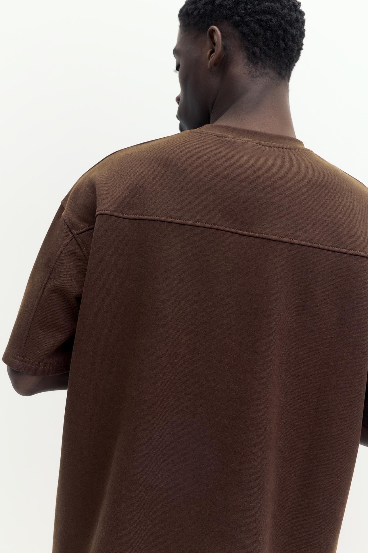 Embroidered short sleeve sweatshirt — Copper