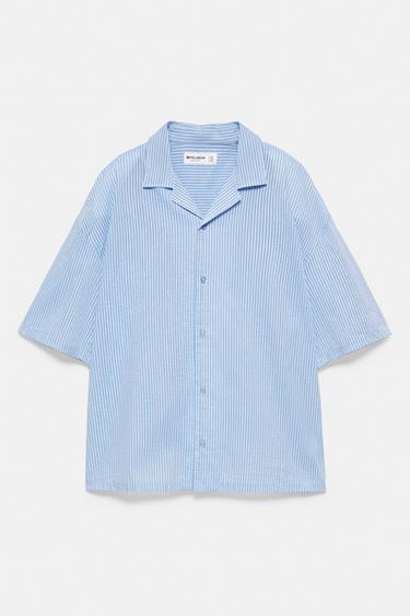 Striped short sleeve shirt — Blue 5