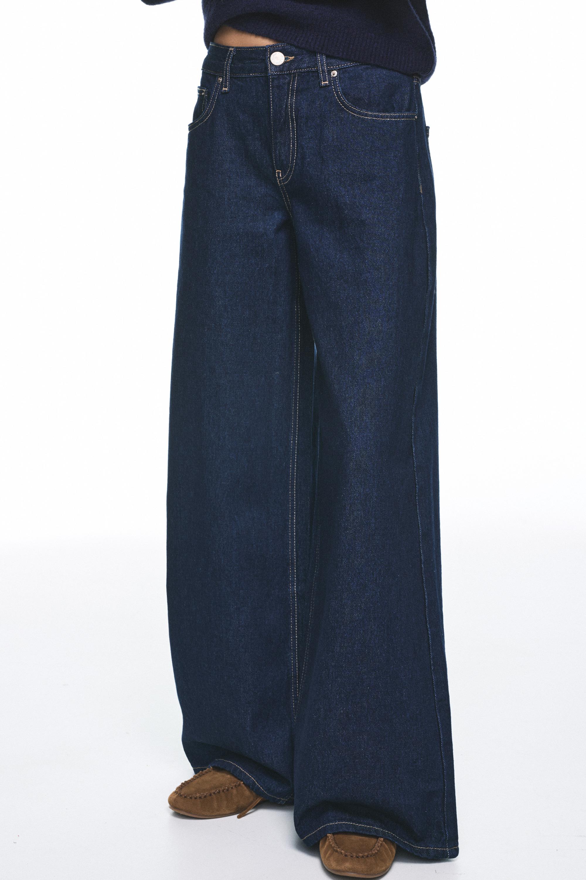 Low-rise wide-leg jeans — Dark blue