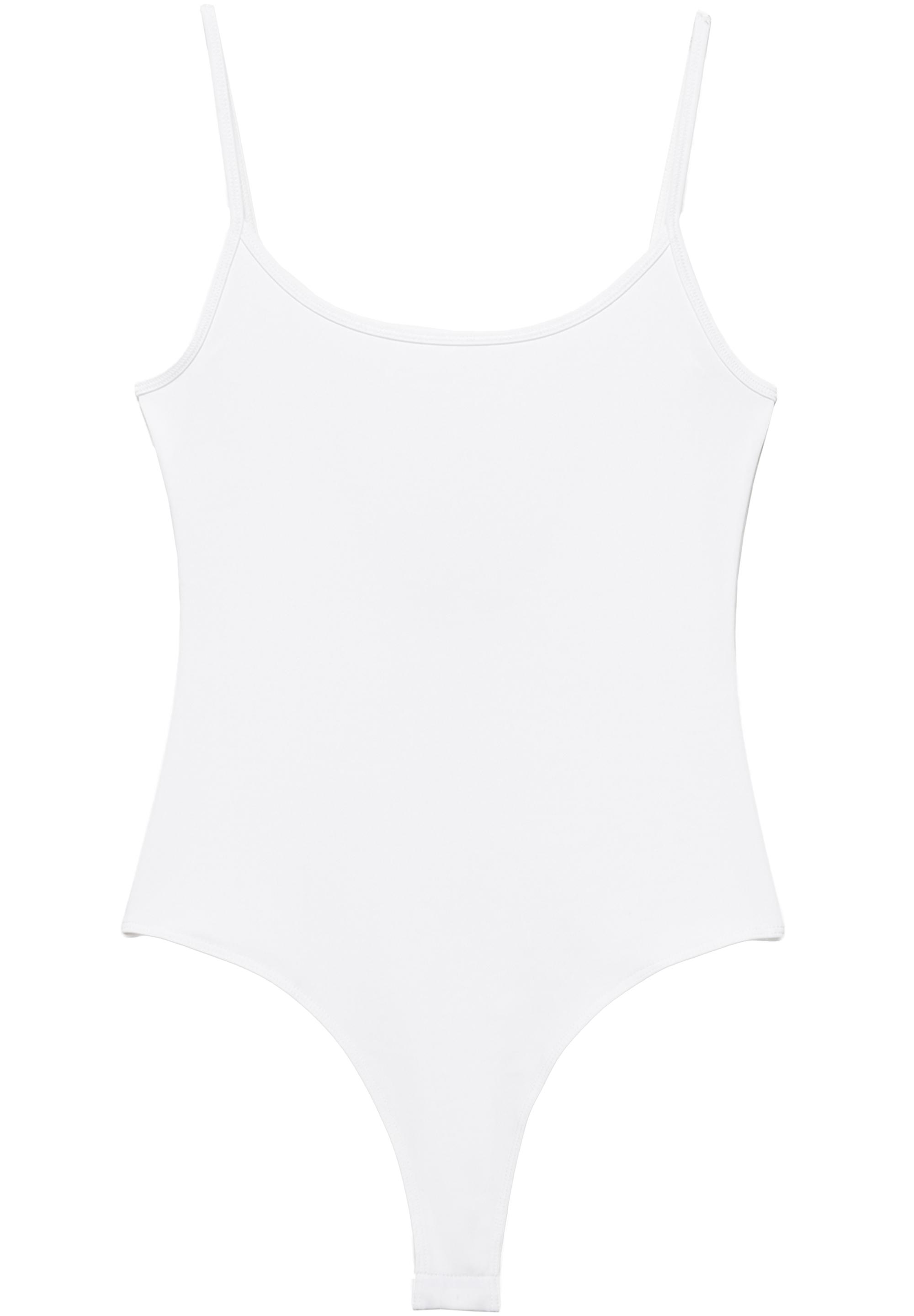 Polyamide bodysuit with thin straps — White