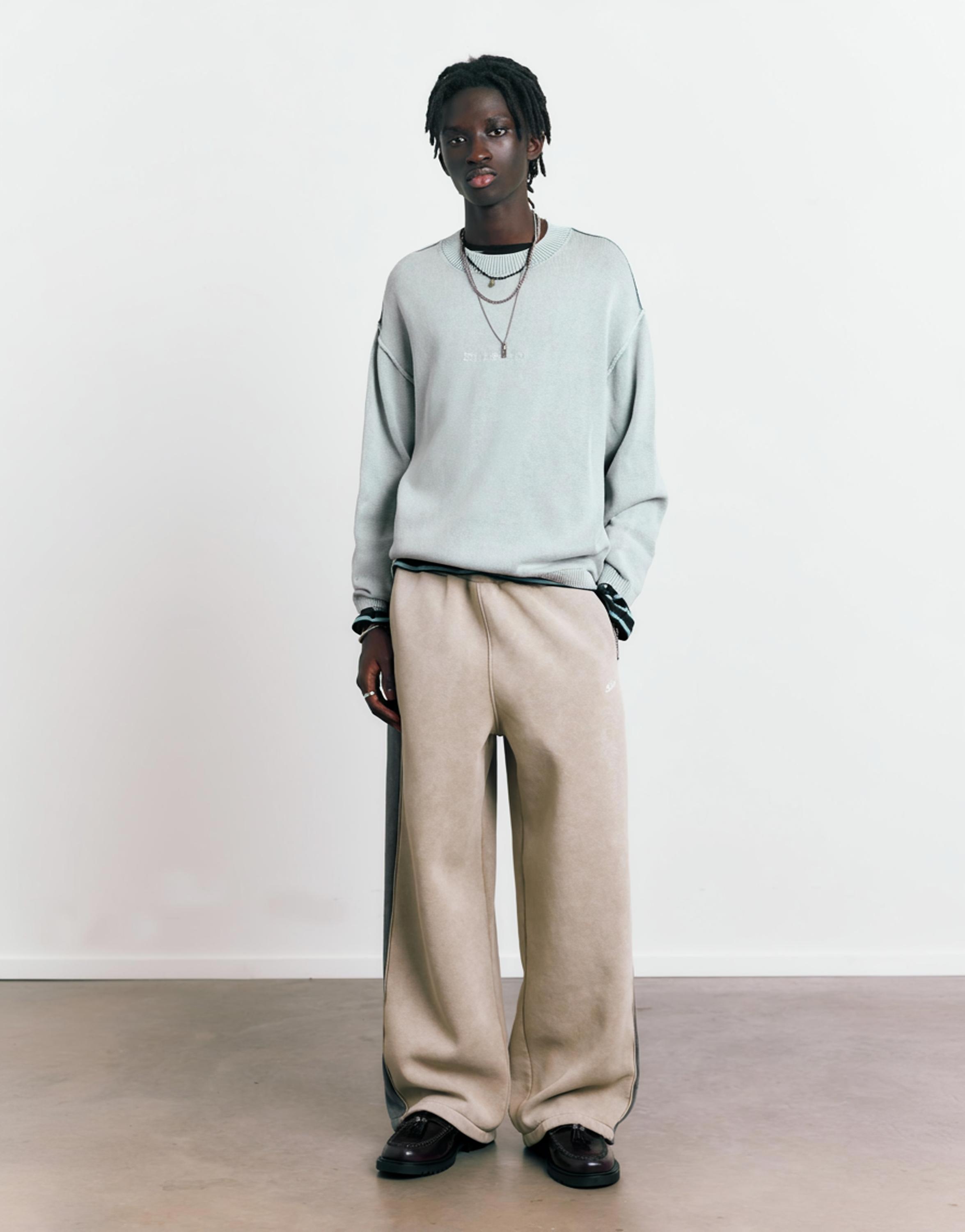 STWD Studio embroidered jumper — Faded blue