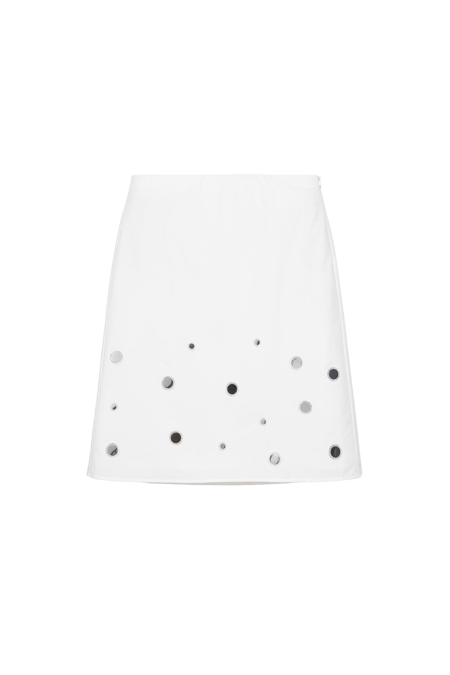 Straight mirror midi skirt — Ecru