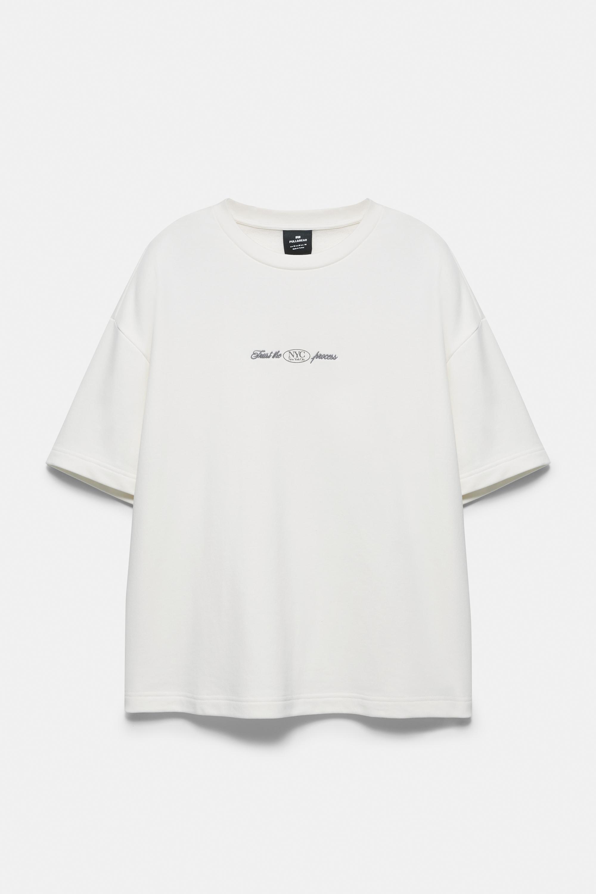 Nakışlı kısa kollu sweatshirt - Görsel 3