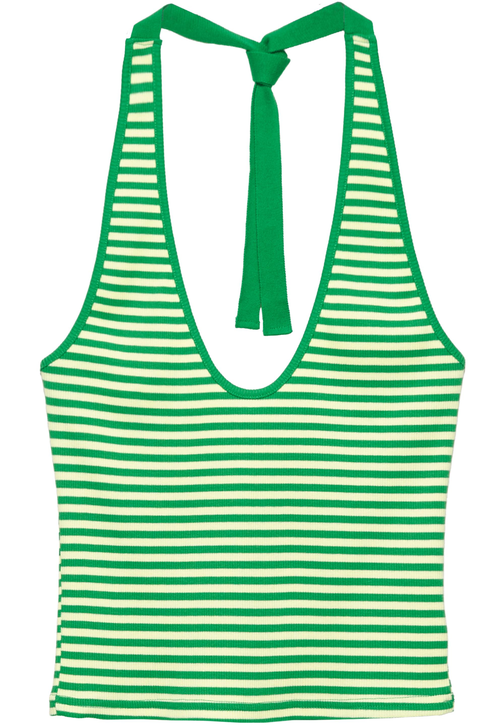 Striped halter top — Green