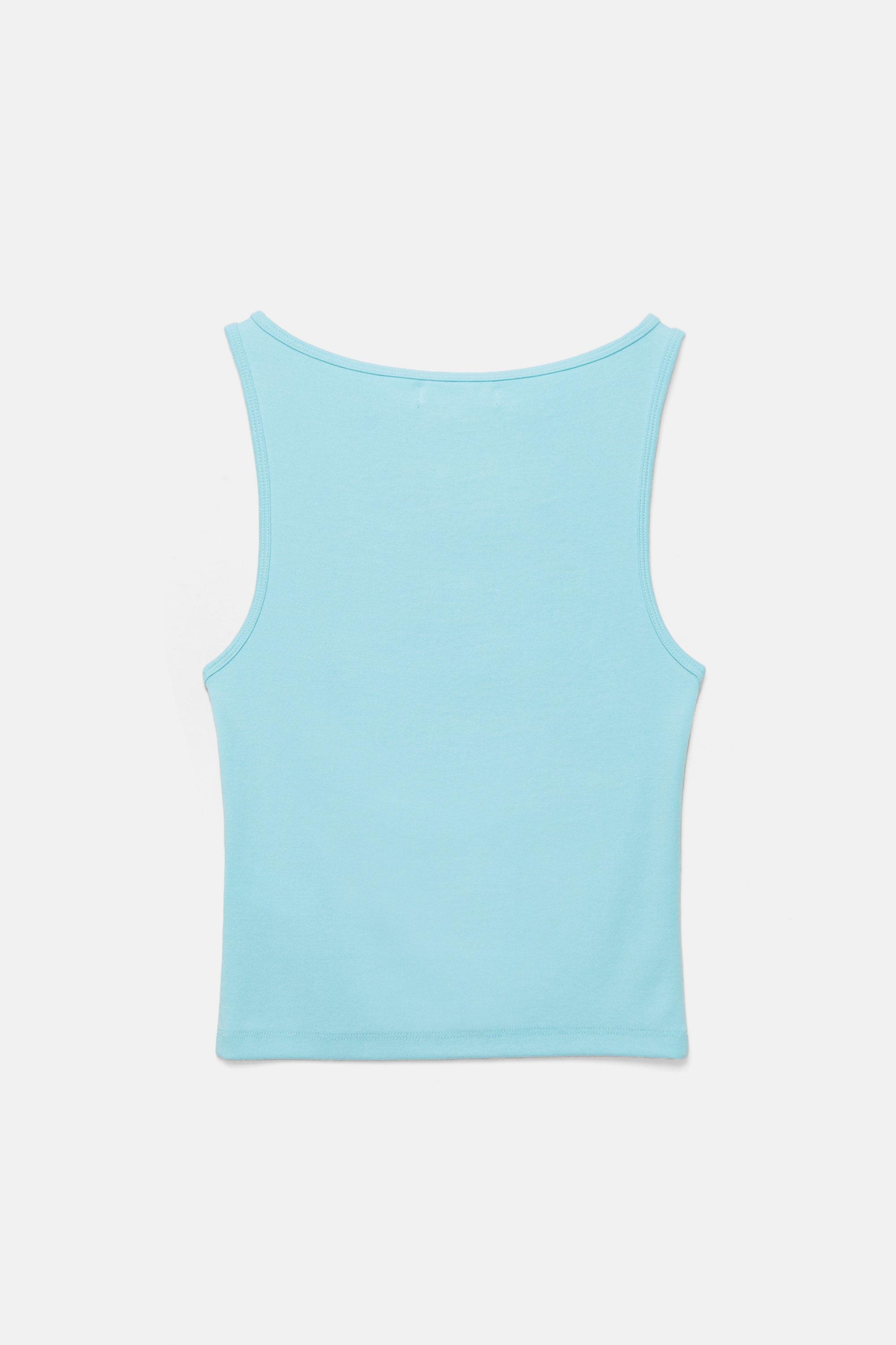 Boat neck tank top — Sky blue